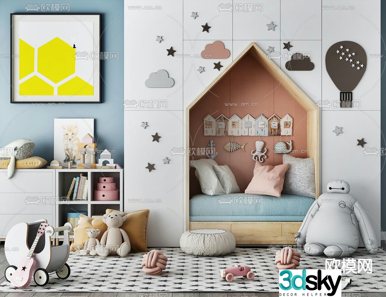 Children’s sofa doll children’s cabinet 3d model