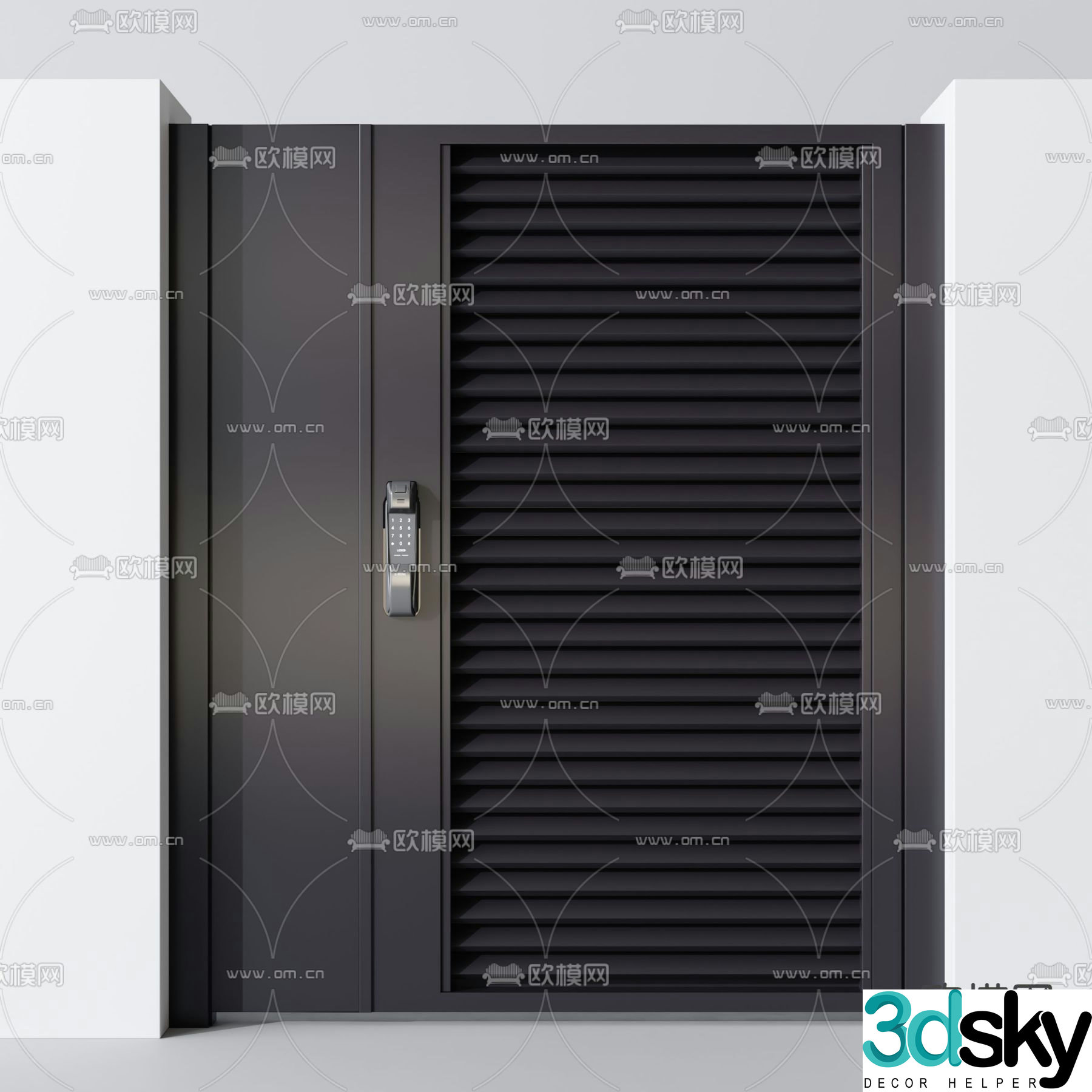 Villa door courtyard door password door 3d model