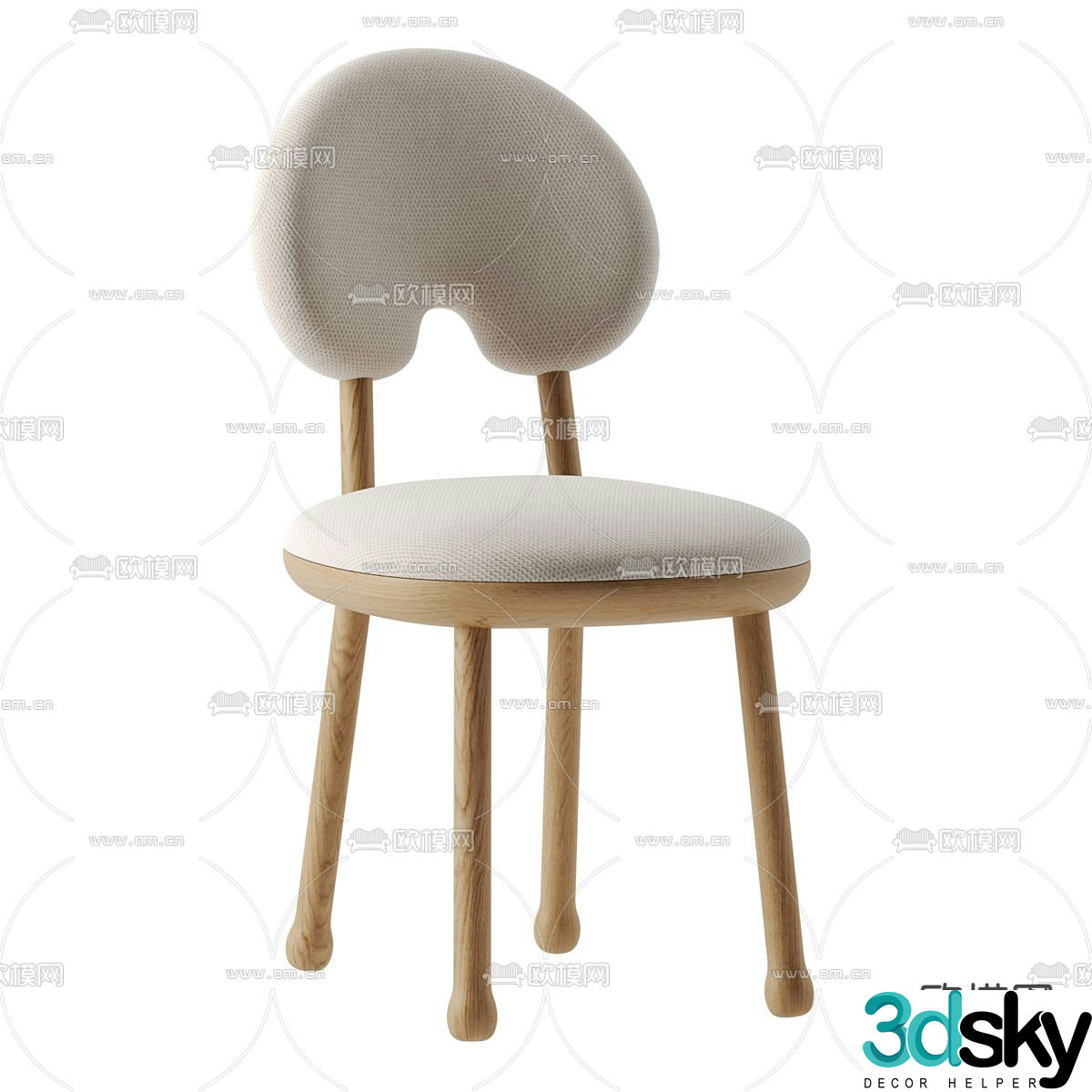 Pierre modern chair dining chair 3d model