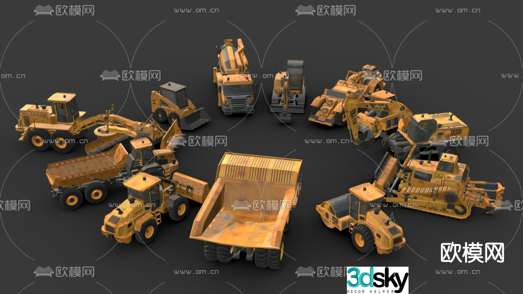 Engineering vehicle heavy machinery vehicle excavator 3d model