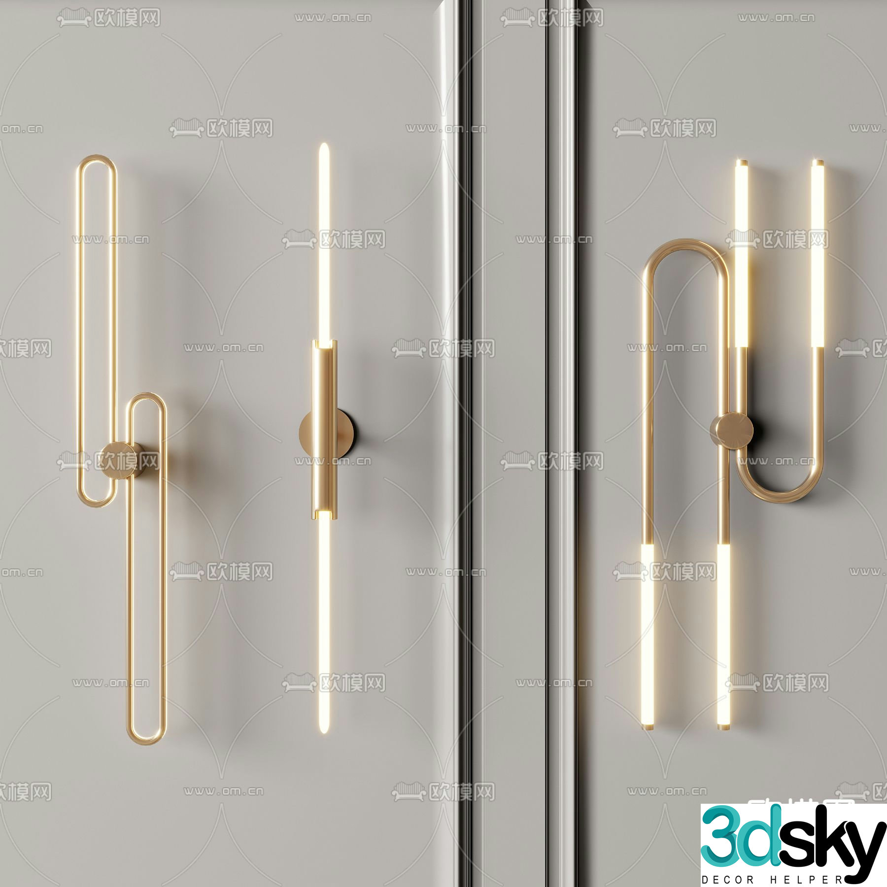 Simple wall lamp 3d model