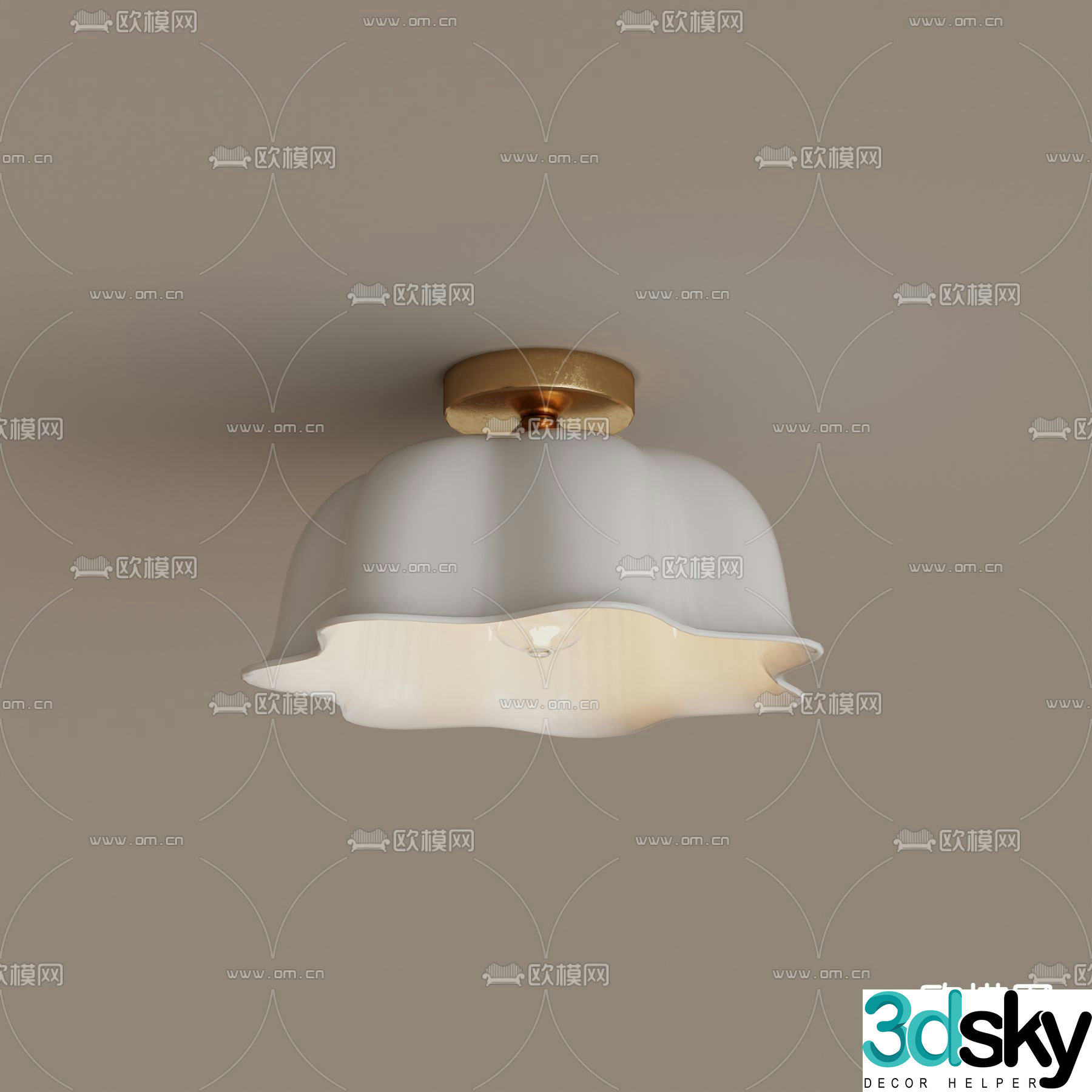 Petal ceiling lamp bedroom lamp 3d model