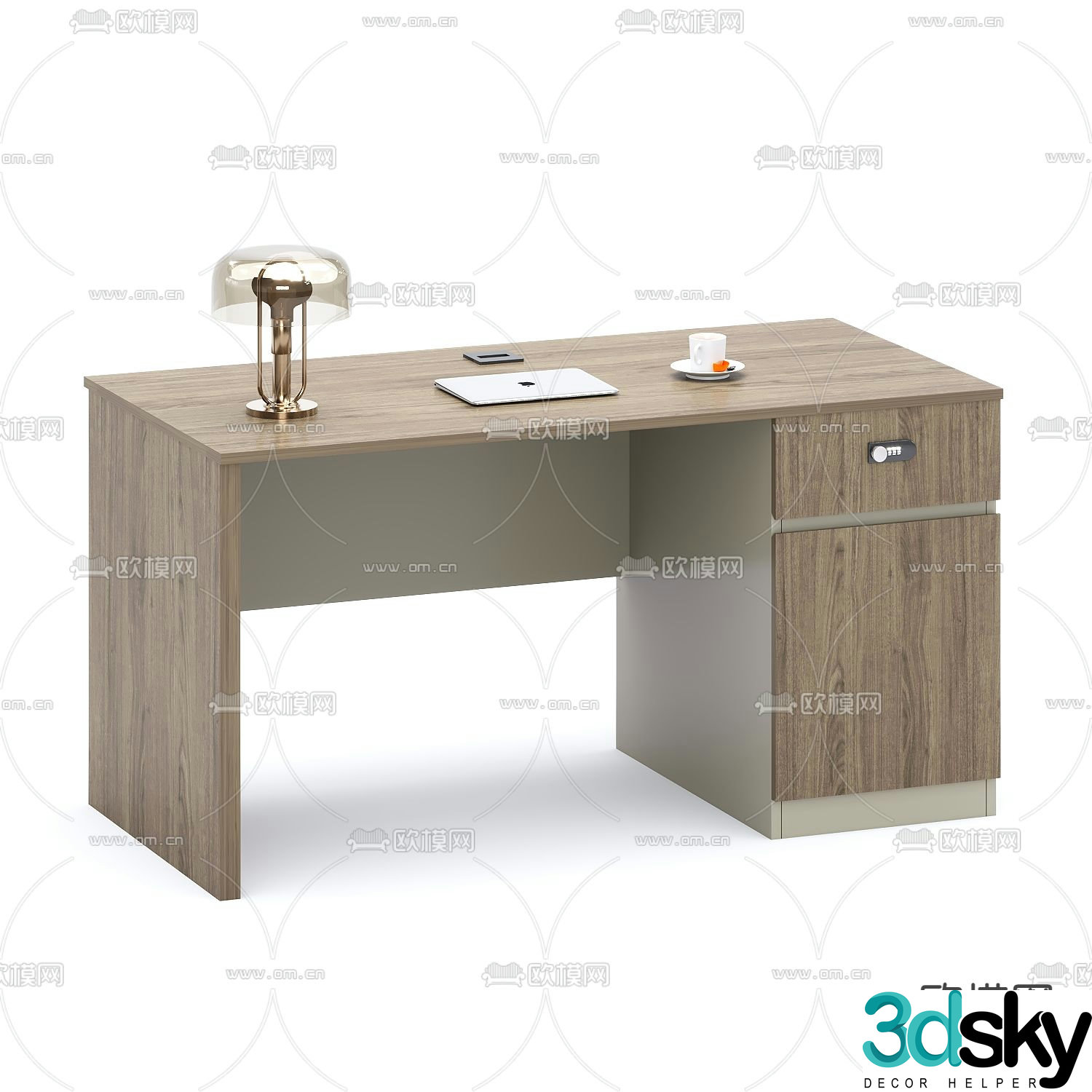 Modern office desk boss desk 3d model