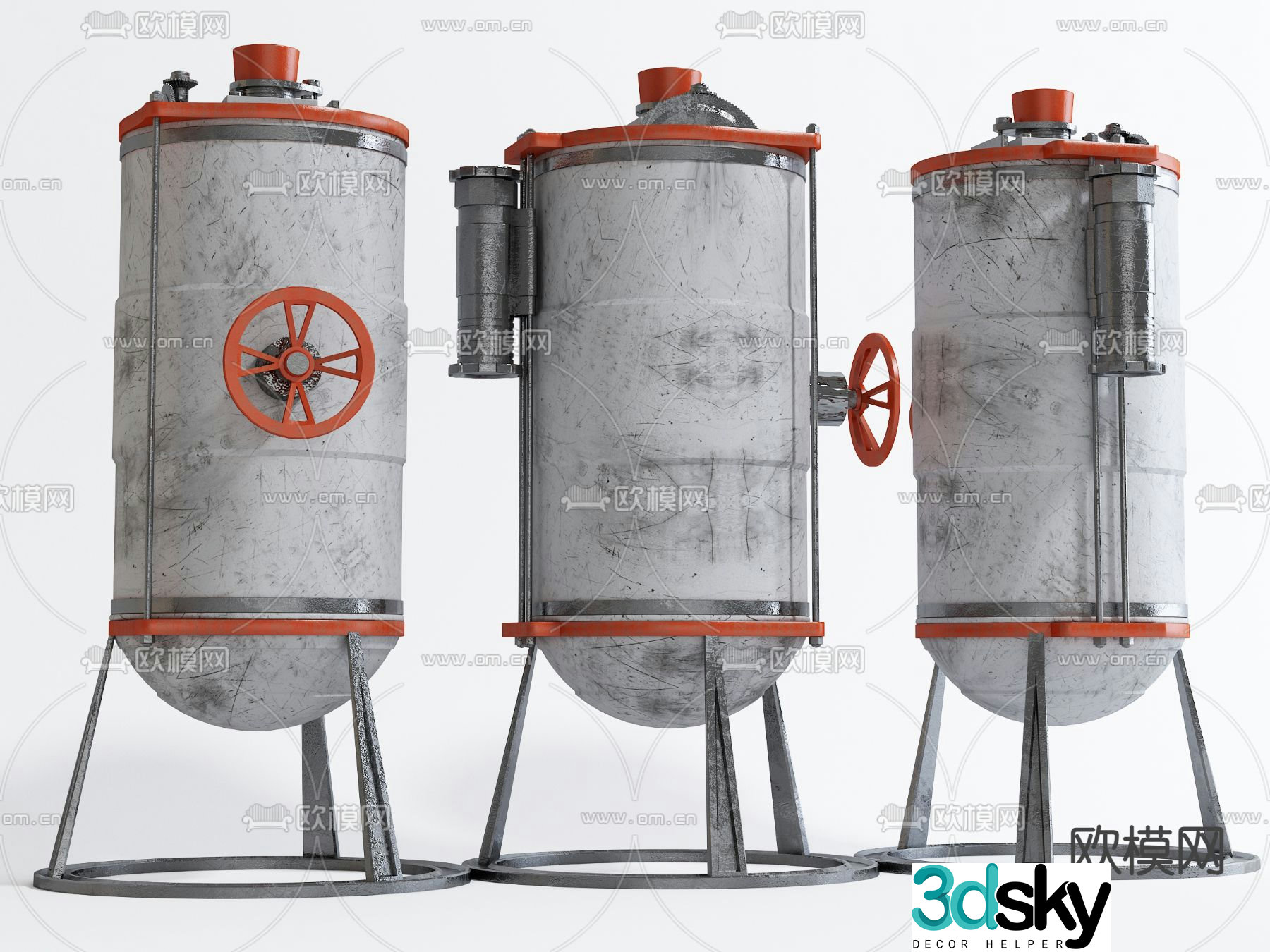 Construction site sealed tank filter tank 3D model