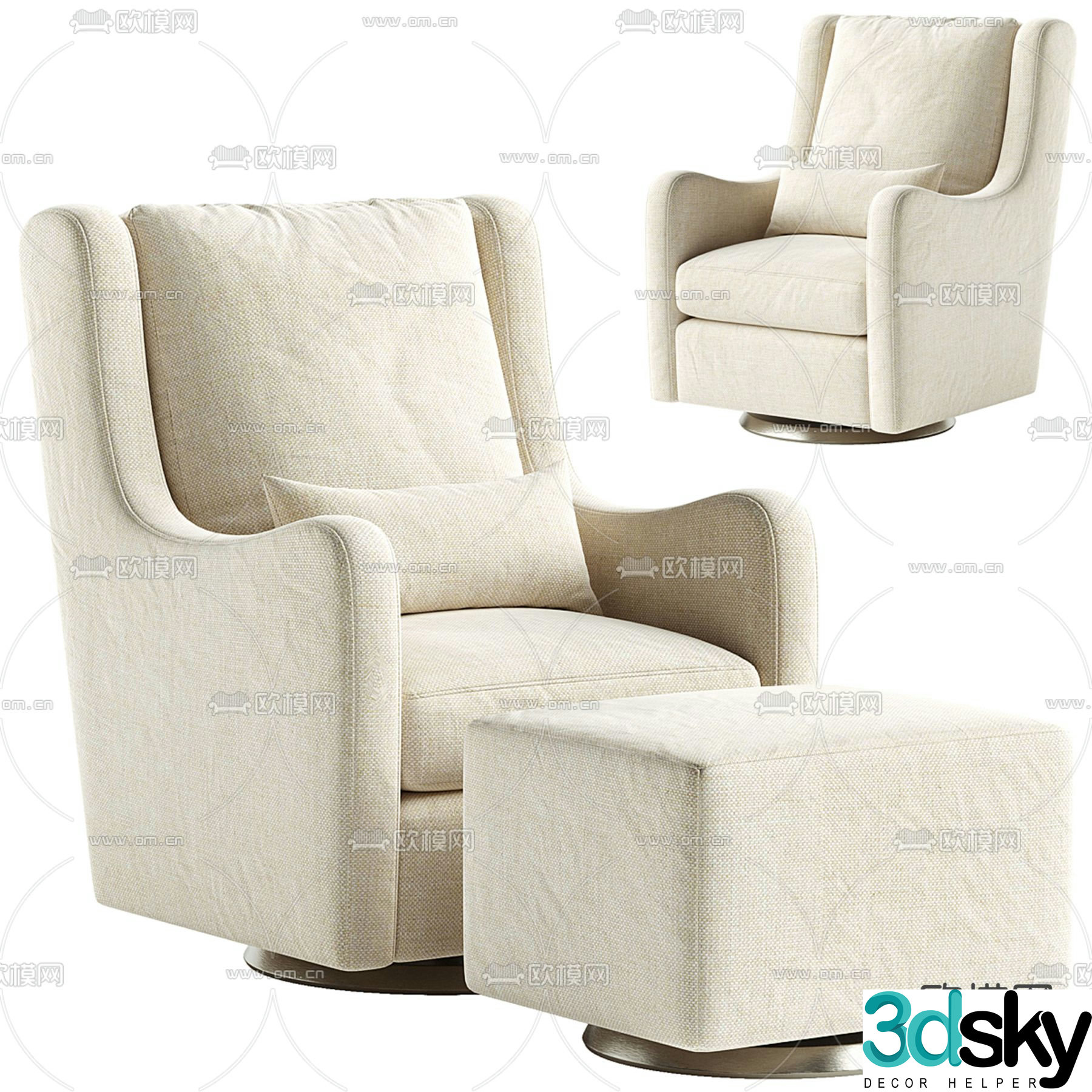 Milo lounge sofa 3d model