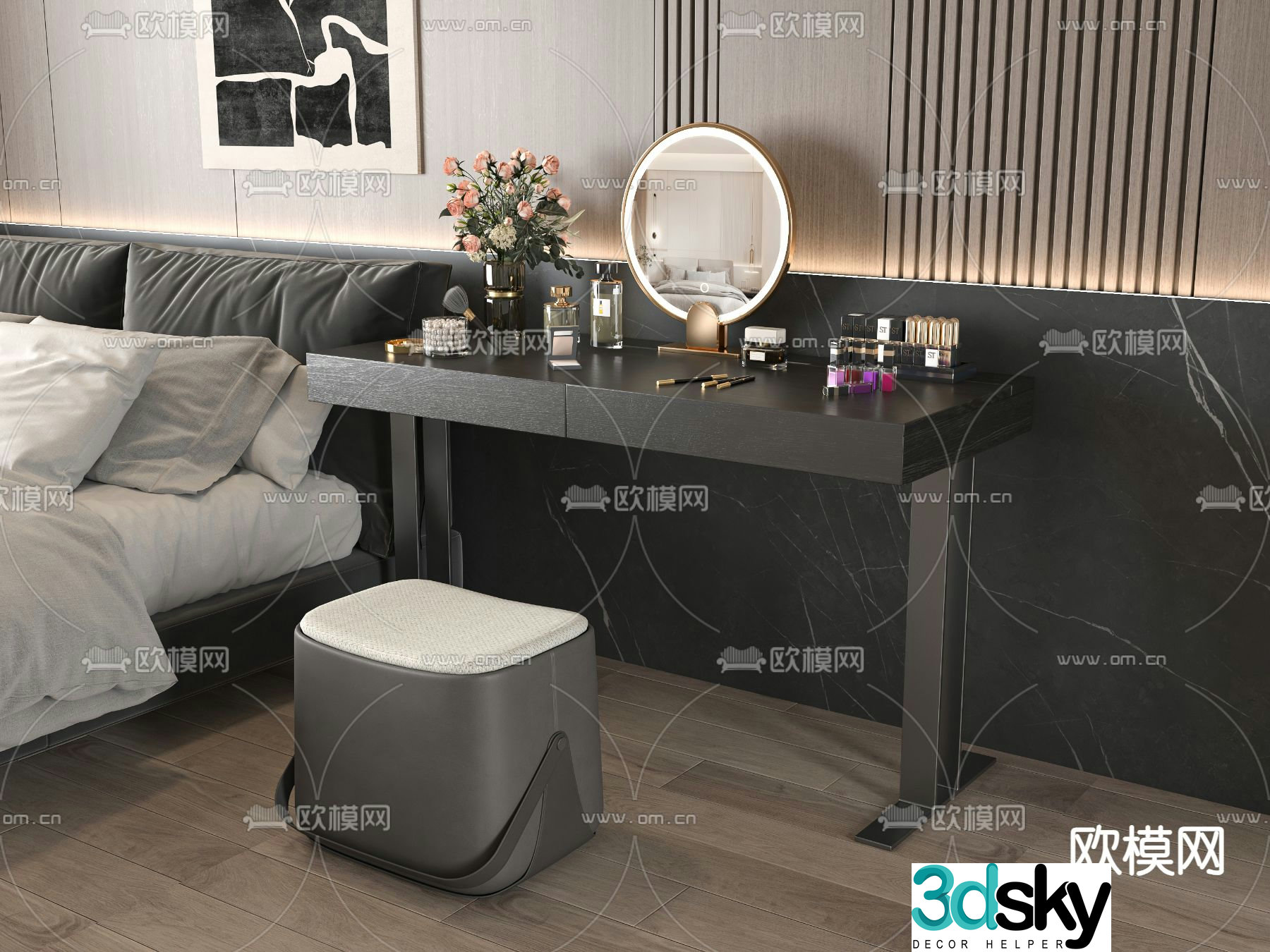 Modern dressing table dressing table 3d model