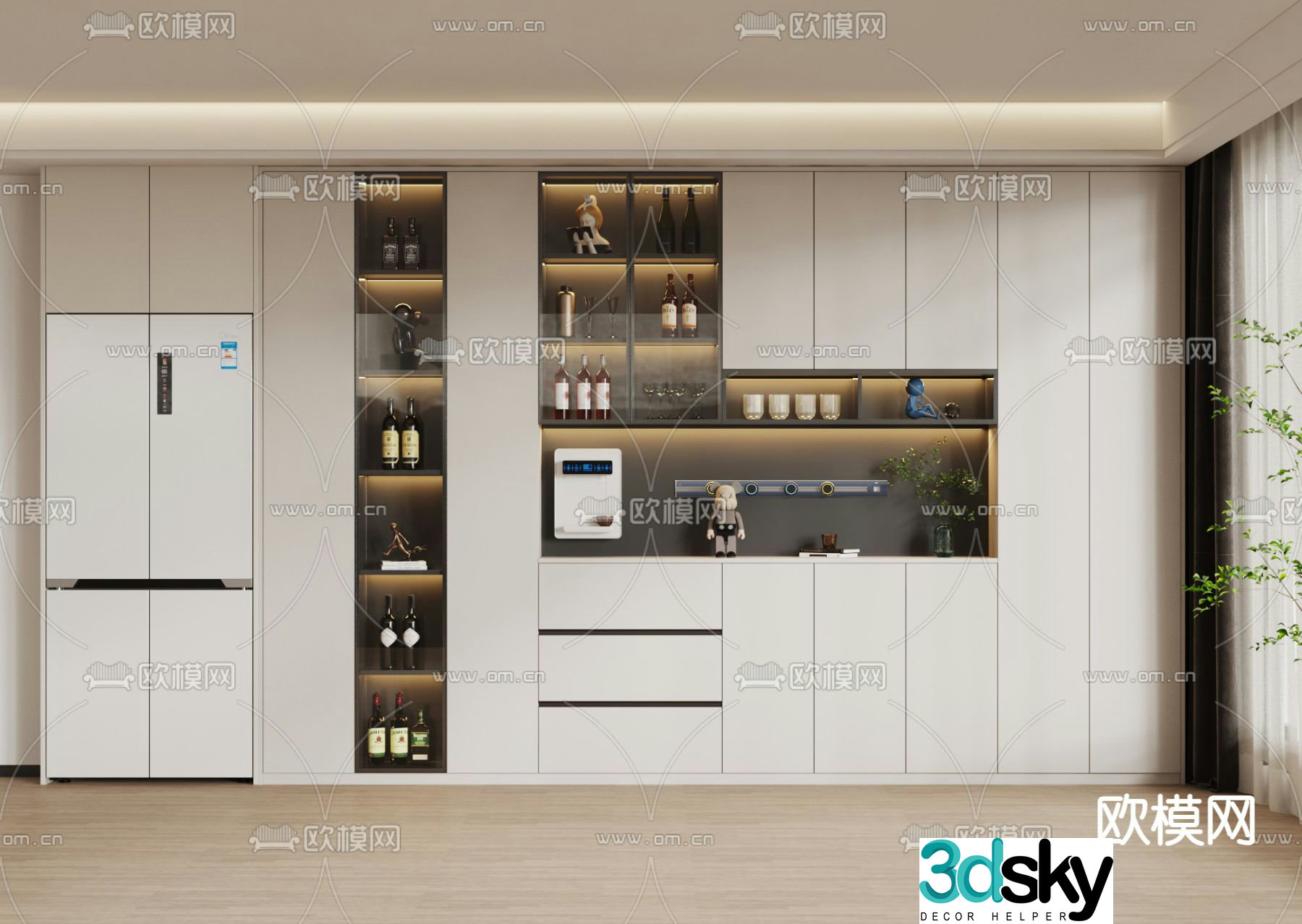 Modern sideboard 3d model
