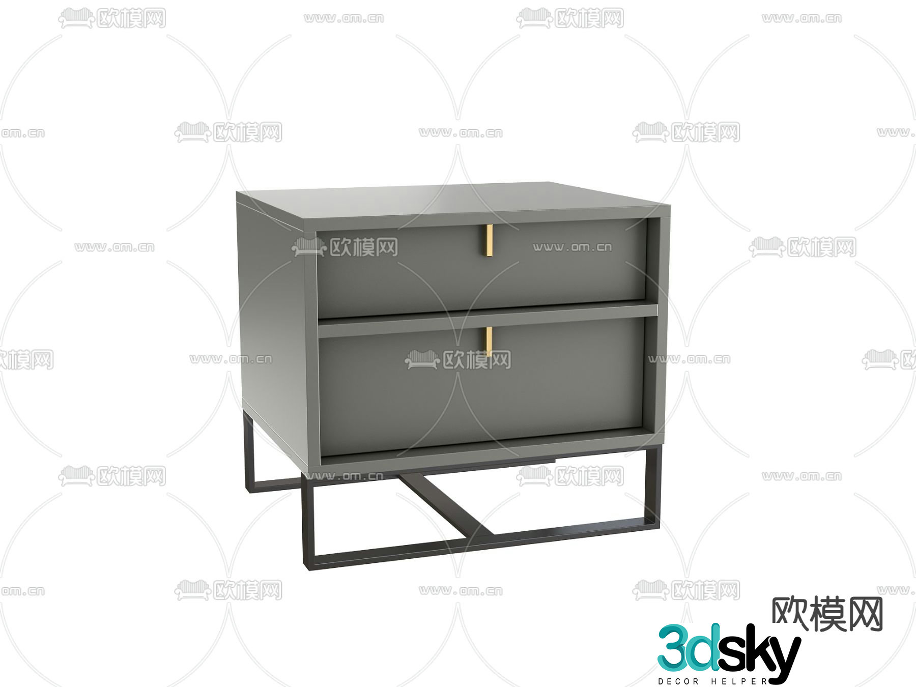 Modern bedside table 3d model