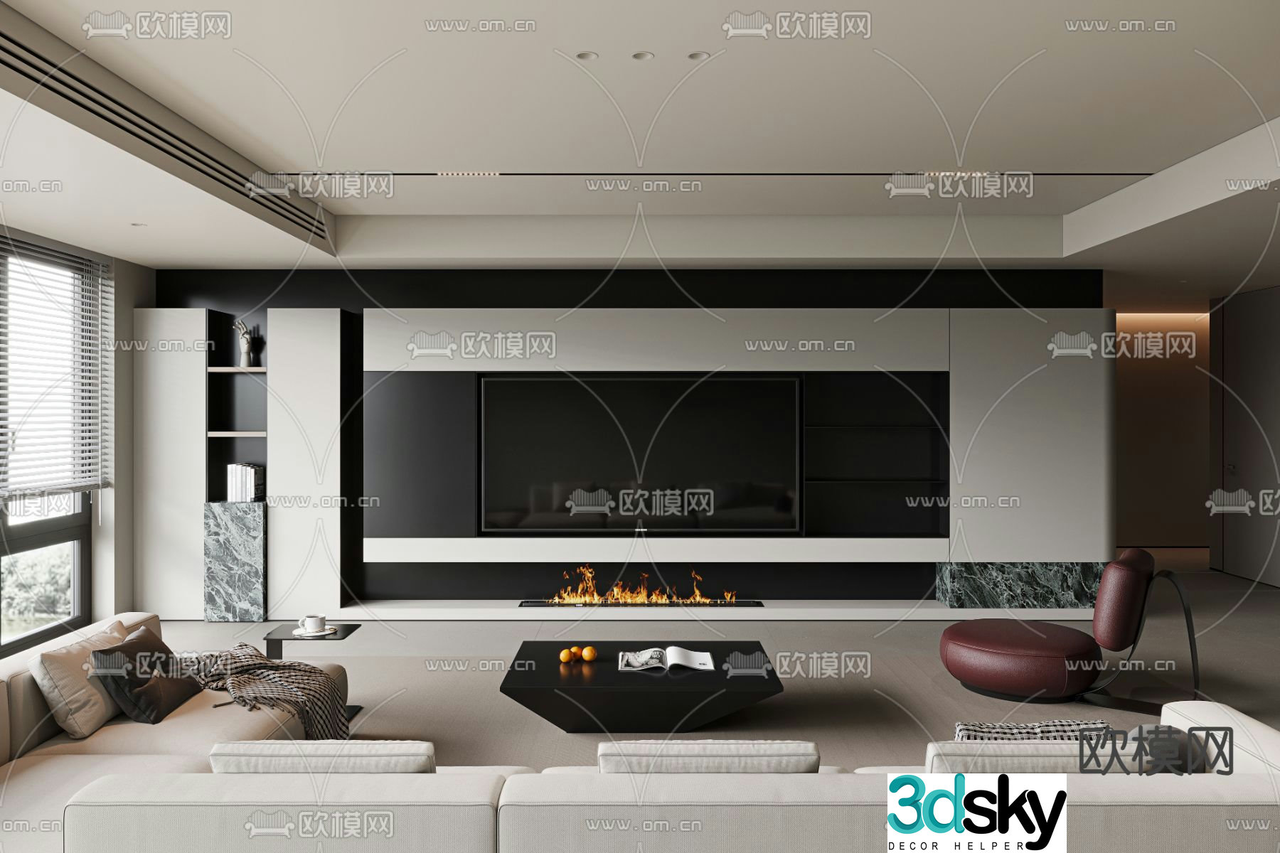Modern living room 3d model