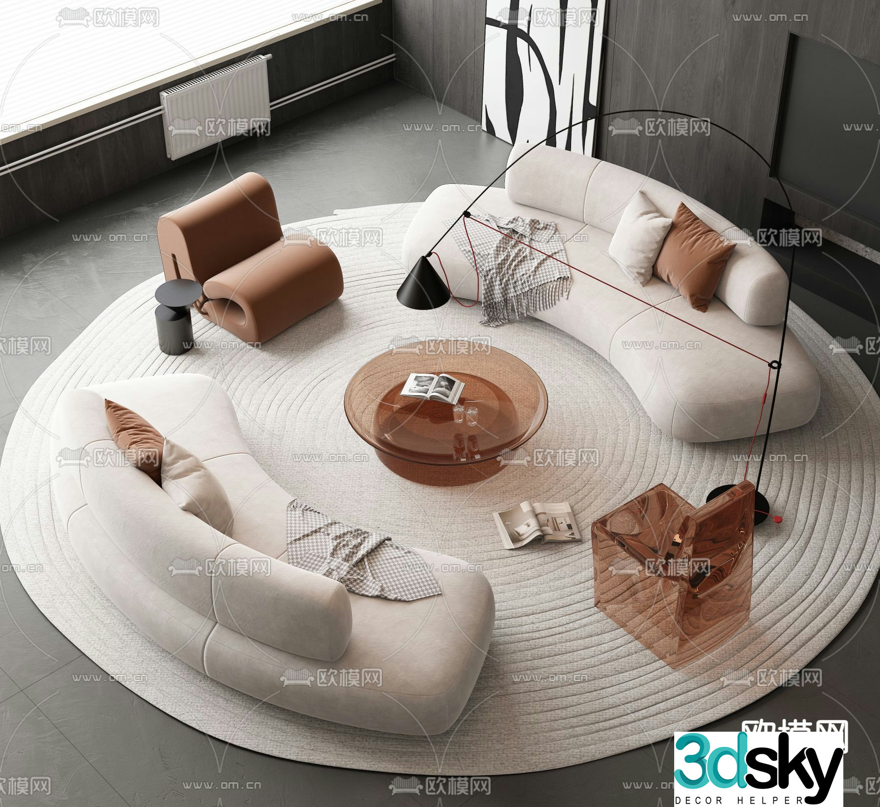 Modern sectional sofa 3d model