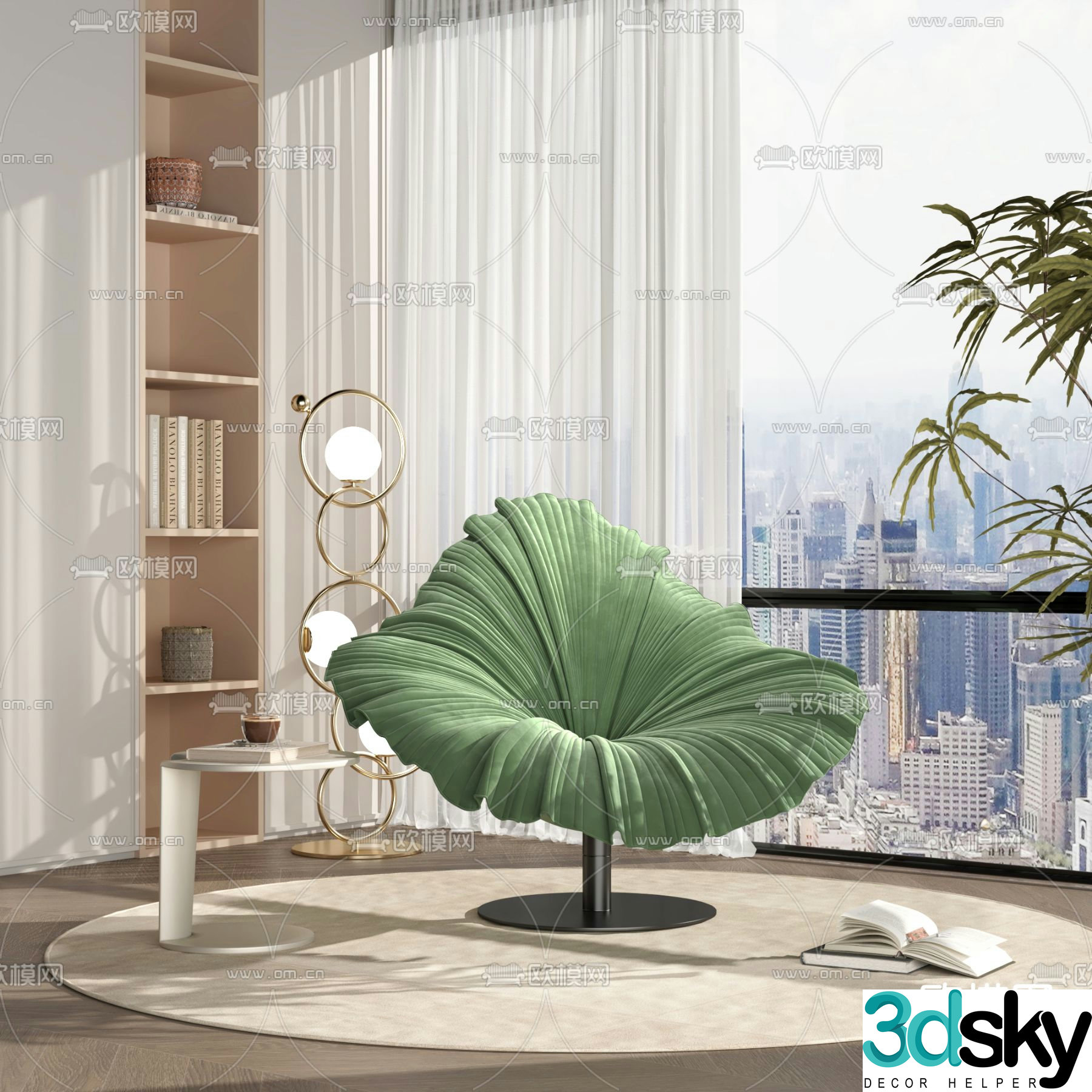 Petal chair leisure chair 3d model