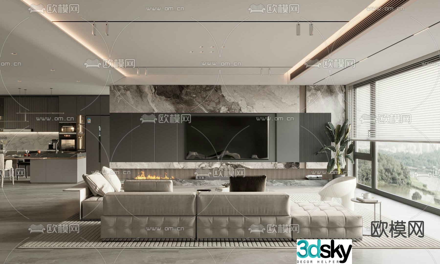 Italian living room 3d model