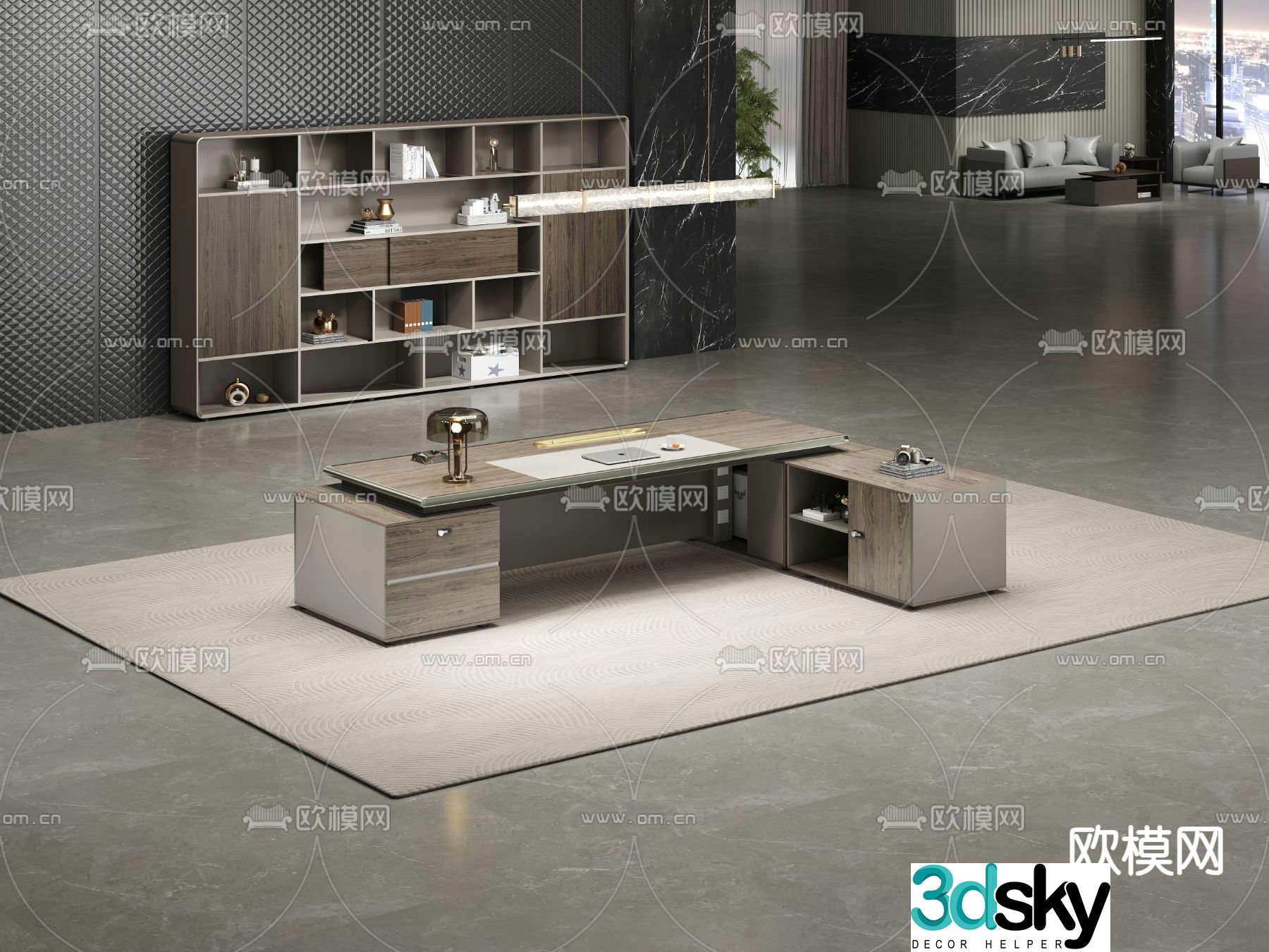 Modern boss desk desk desk 3d model