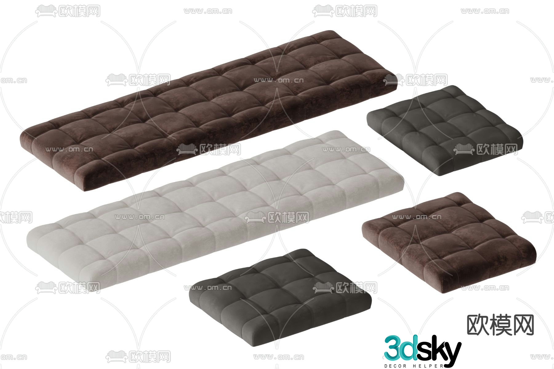 Modern cushion fabric cushion 3d model