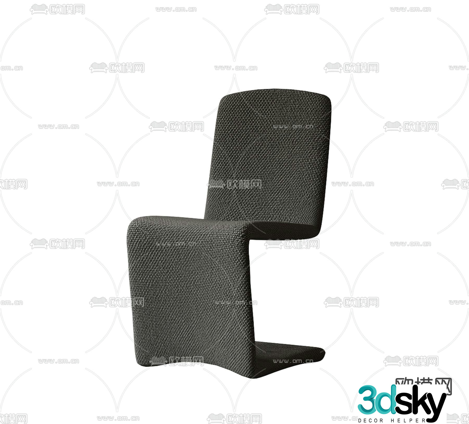 Modern dining chair single chair 3d model