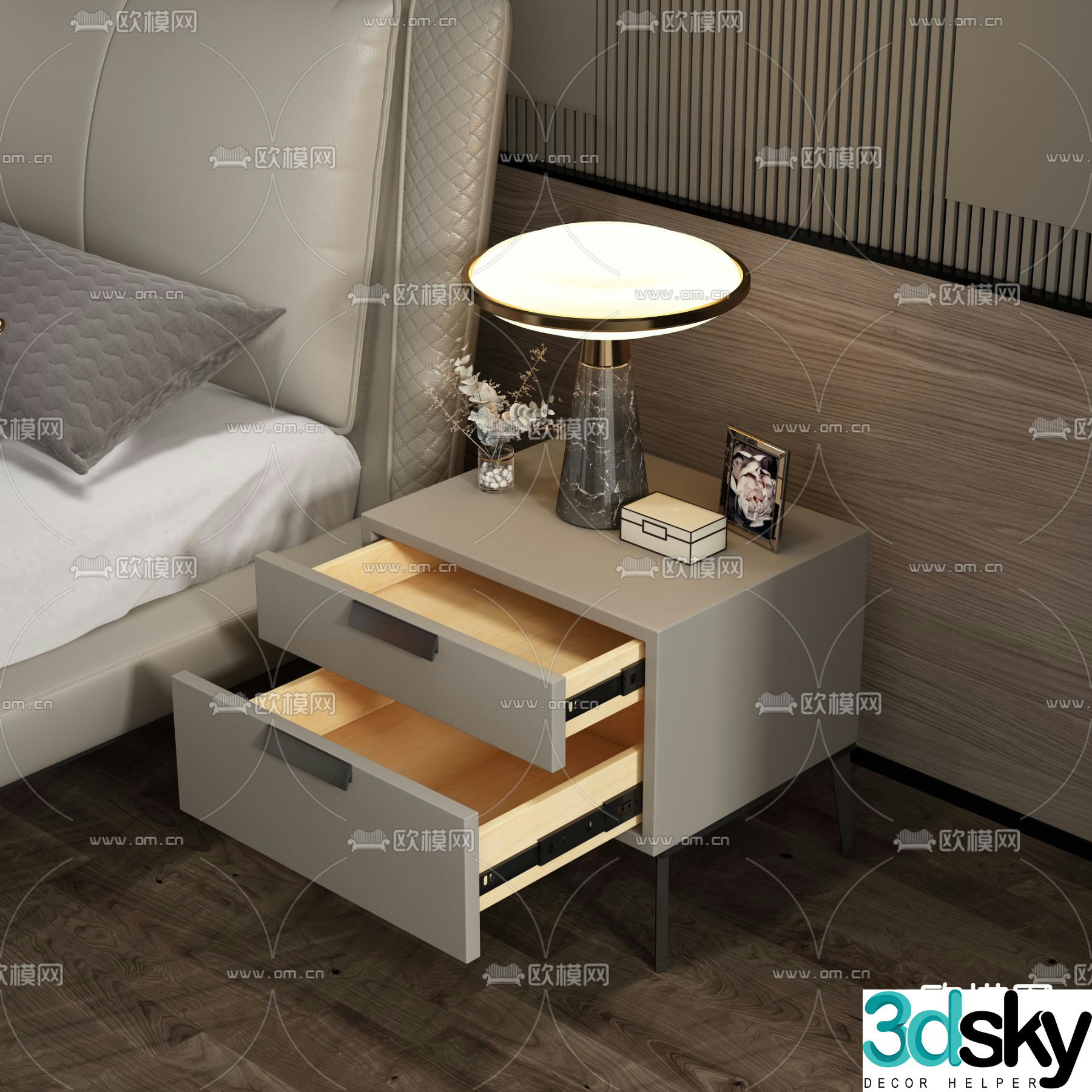 Modern bedside table 3d model