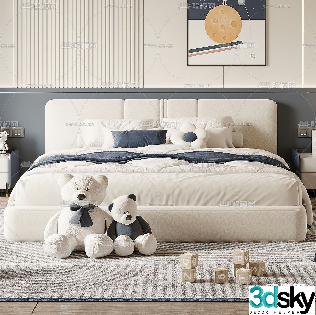 Modern children’s bed 3d model