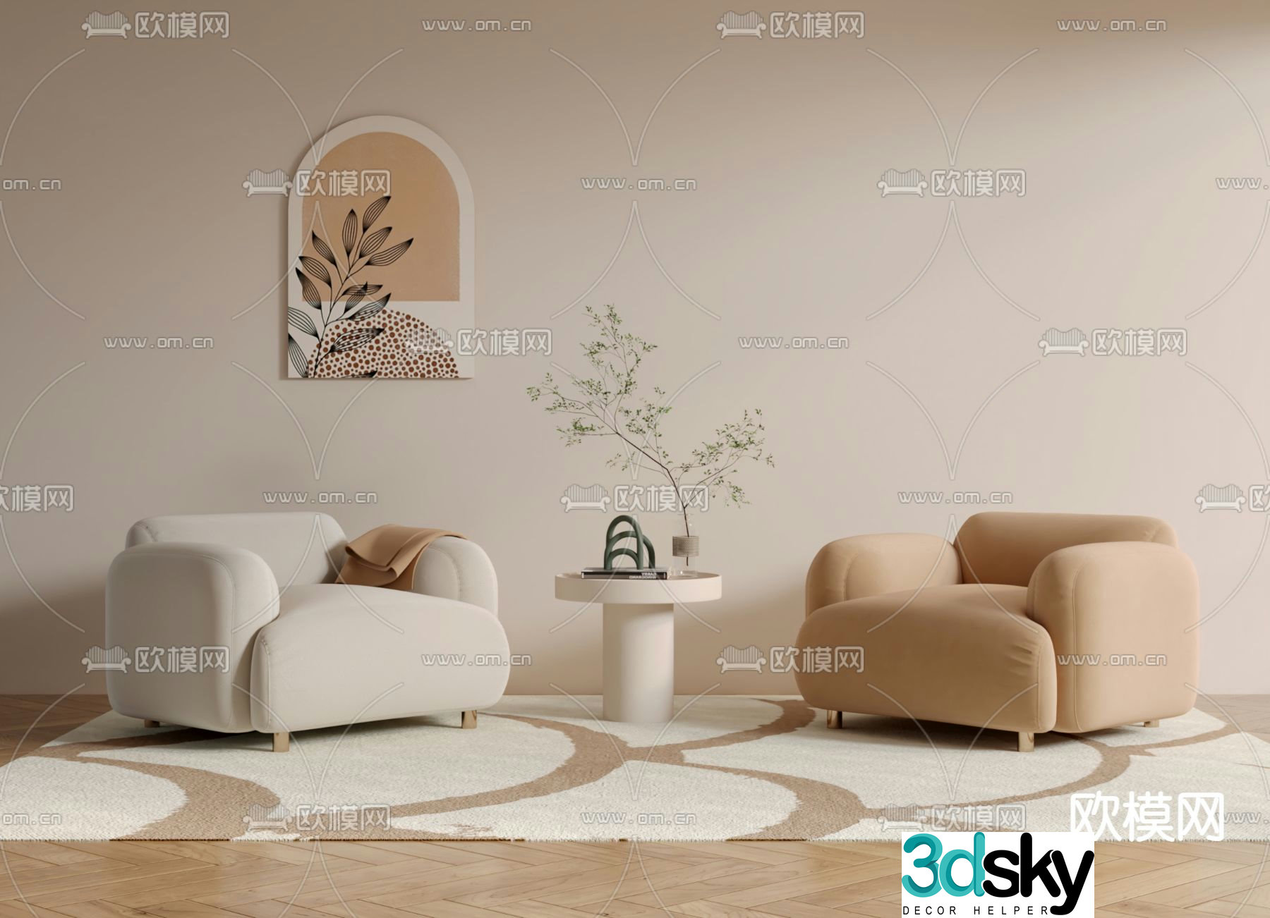 Single sofa leisure sofa 3d model
