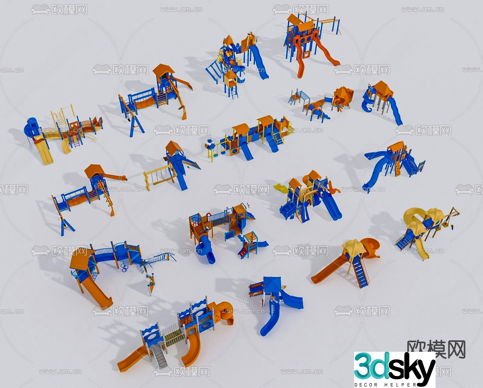 Play equipment children's slide 3d model