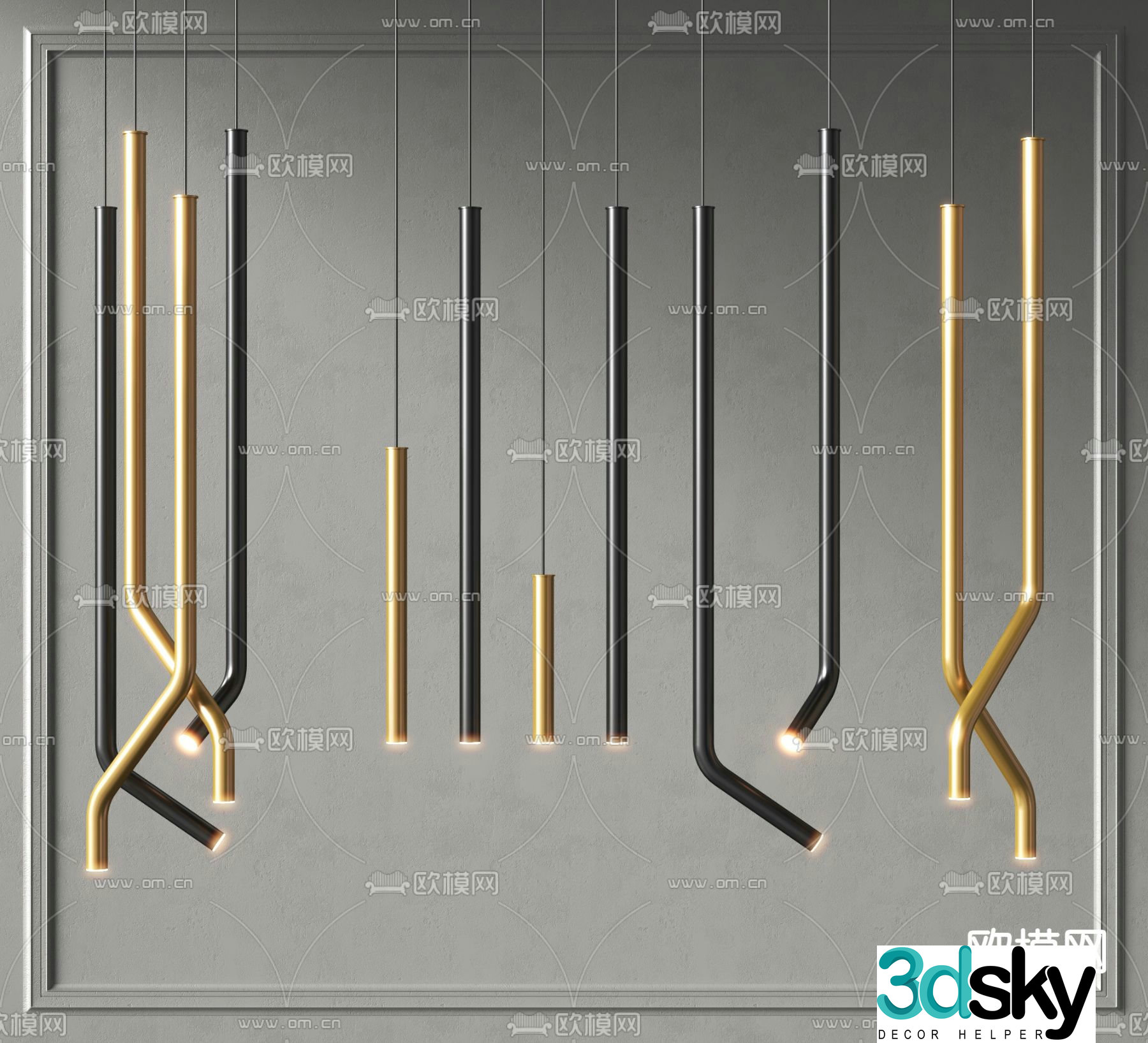Minimalist chandelier 3d model