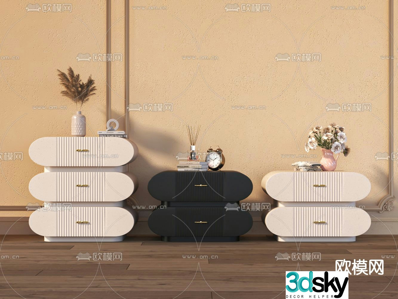 Modern bedside table 3d model