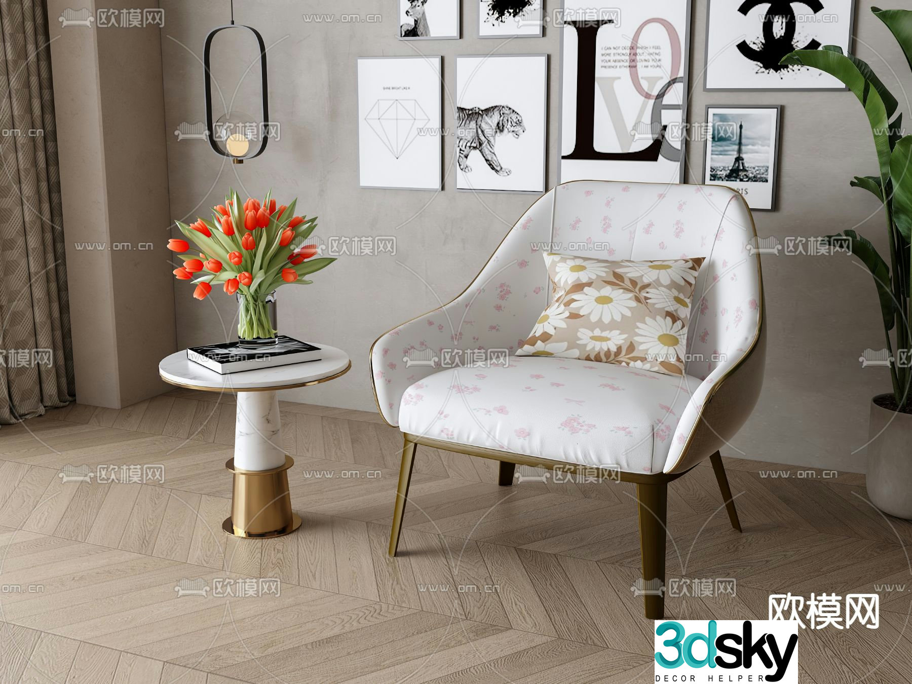 Modern lounge chair 3d model