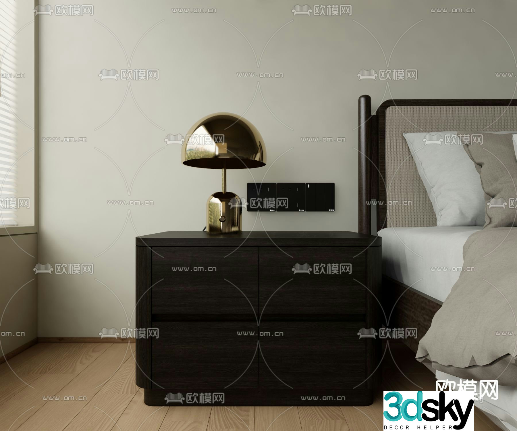 wabi-sabi bedside table 3d model