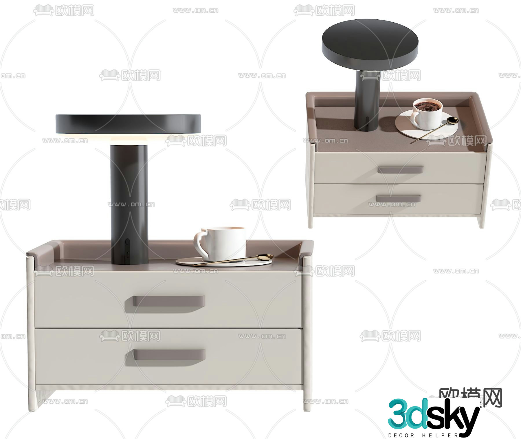 Modern bedside table 3d model