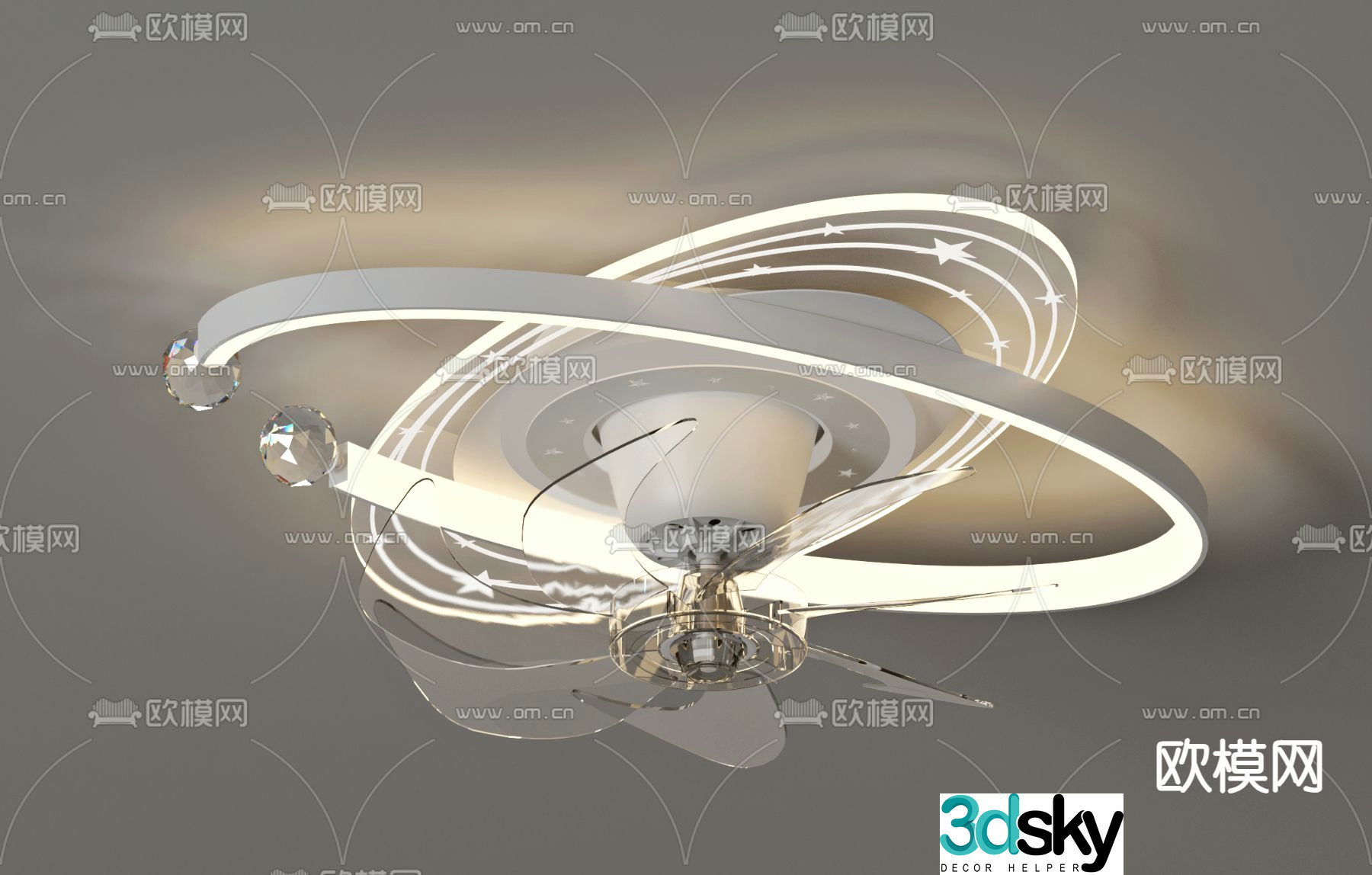 Simple fan light 3d model