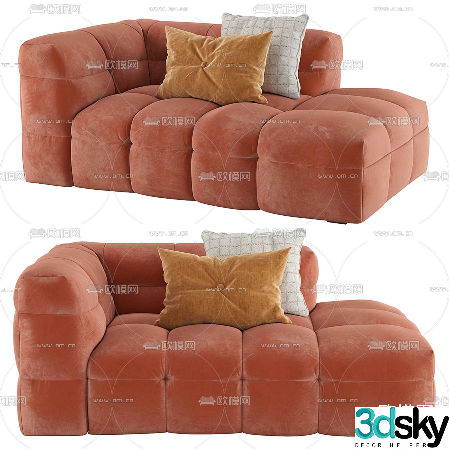 Chaise lounge sofa arm sofa 3d model