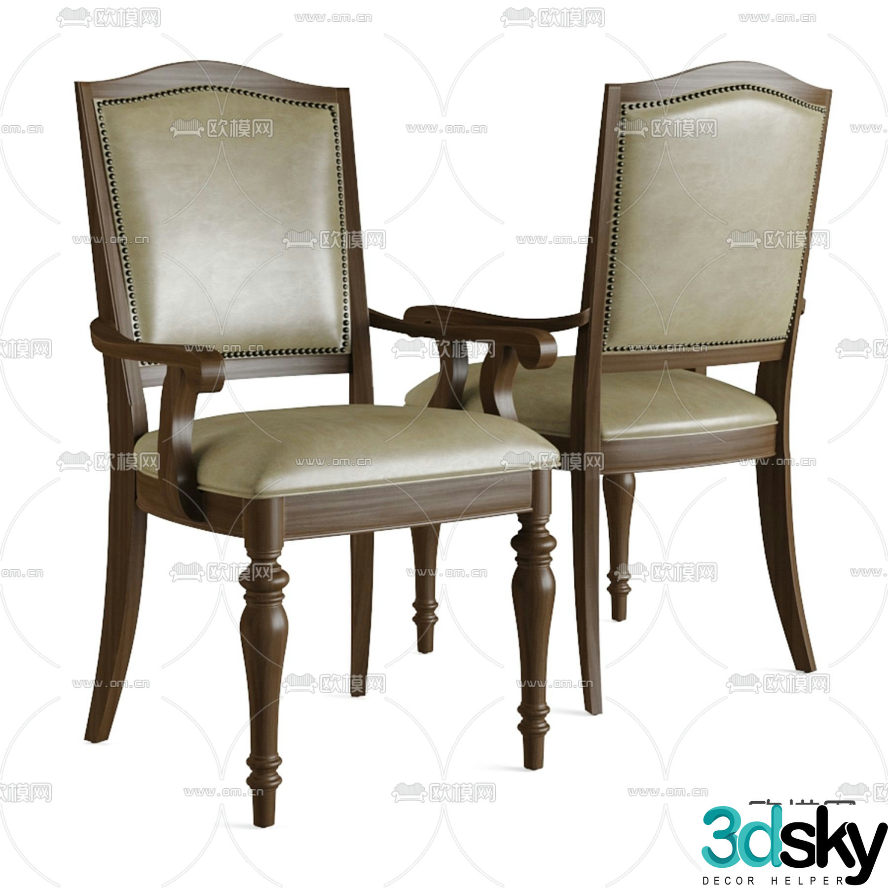 Wayfair Rheems Leather Chair Dining Chair 3d model