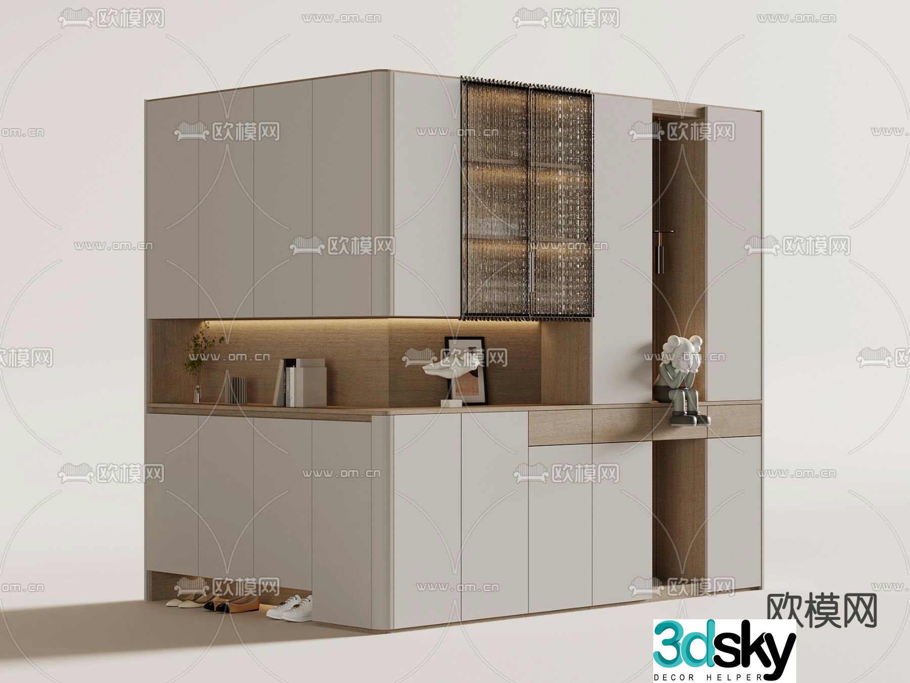 Corner shoe cabinet 3d model