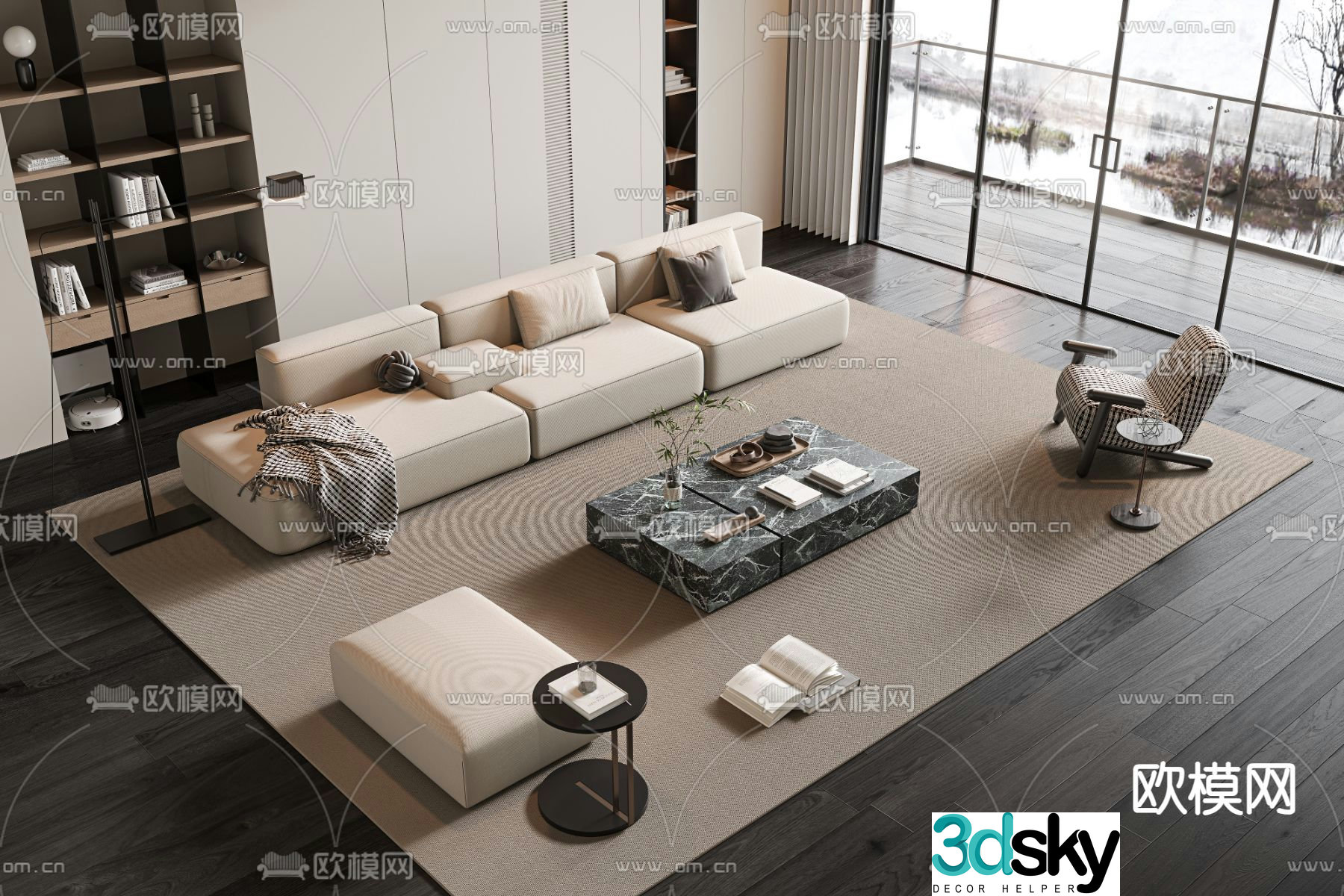 Modern sofa set 3d model