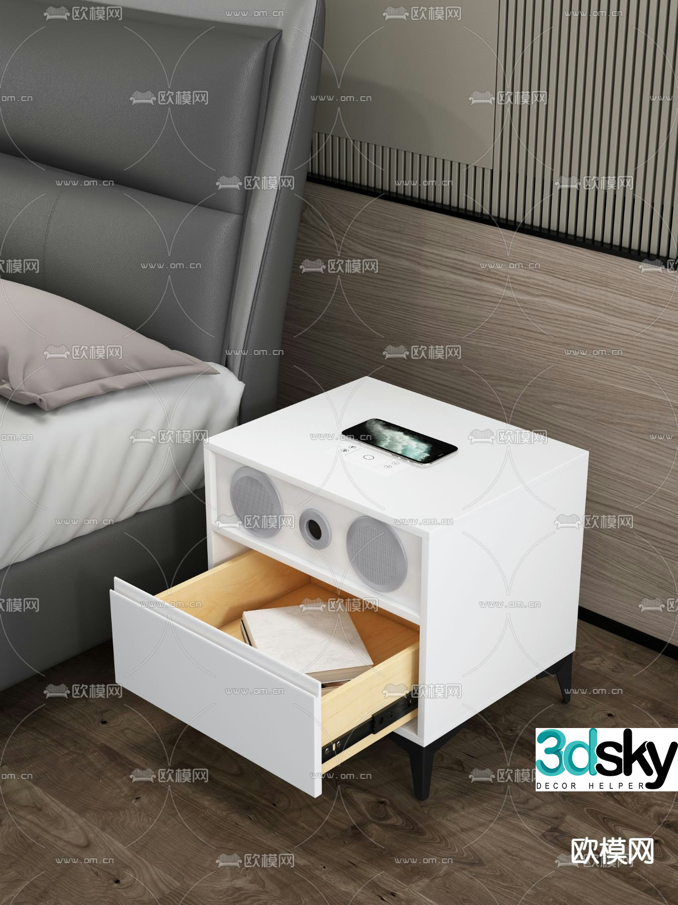 Modern bedside table 3d model