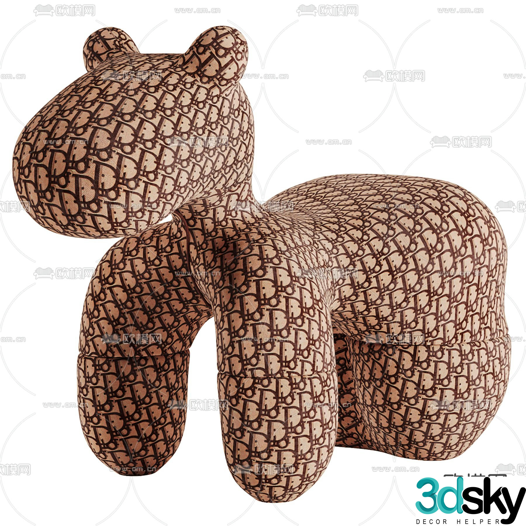 Pouf Chevelle children’s chair cartoon chair stool 3d model