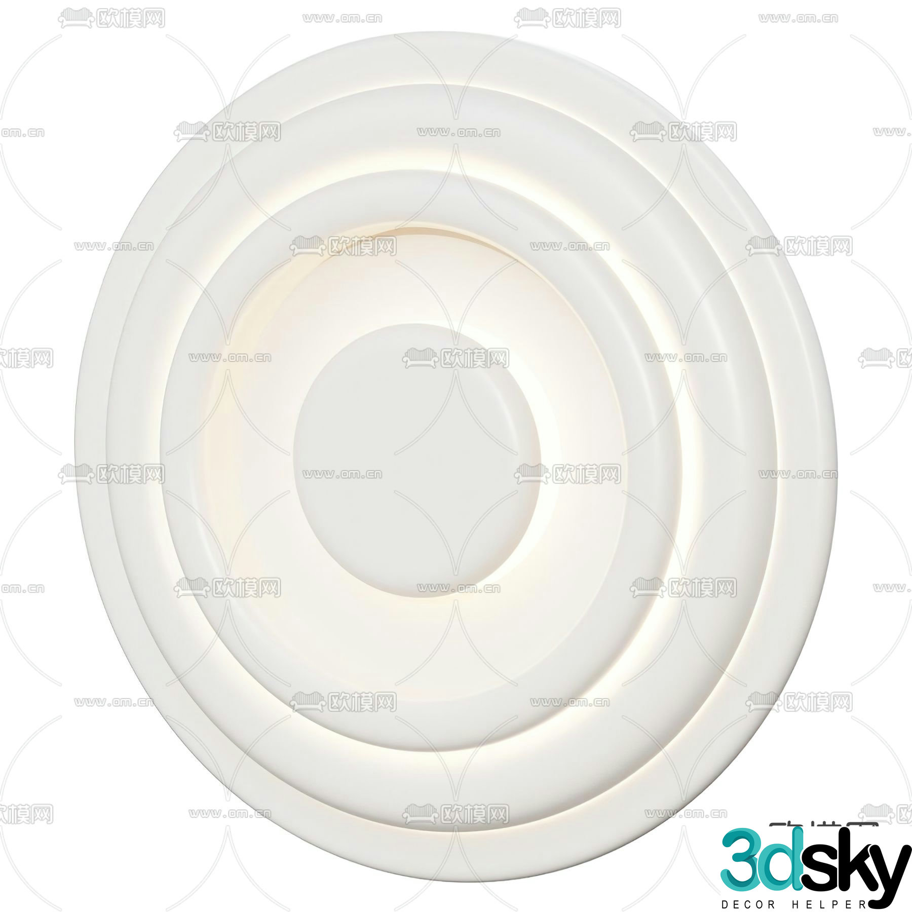 3D model of circular wall lamp