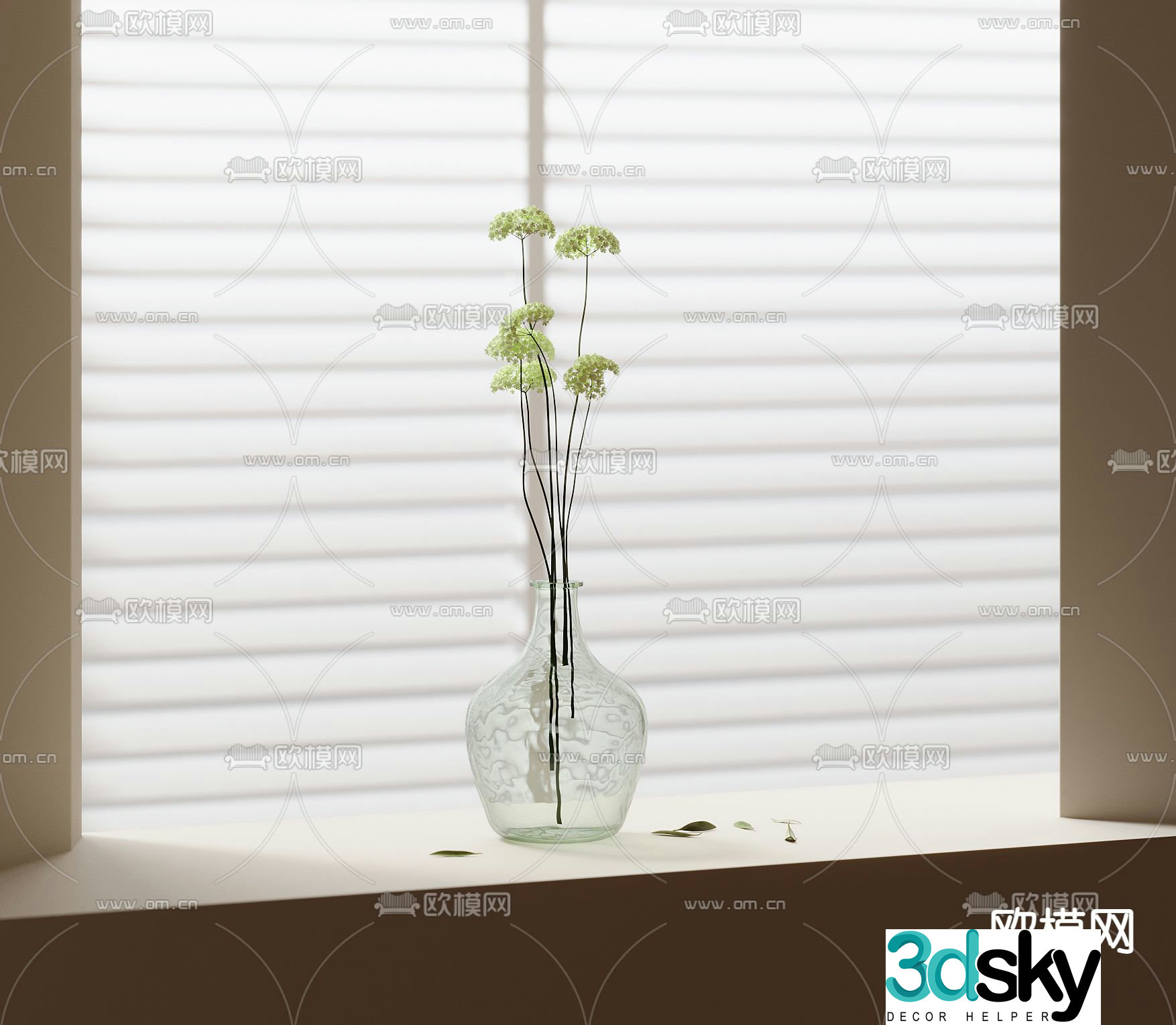 Aquatic plants hydroponic green plants 3d model
