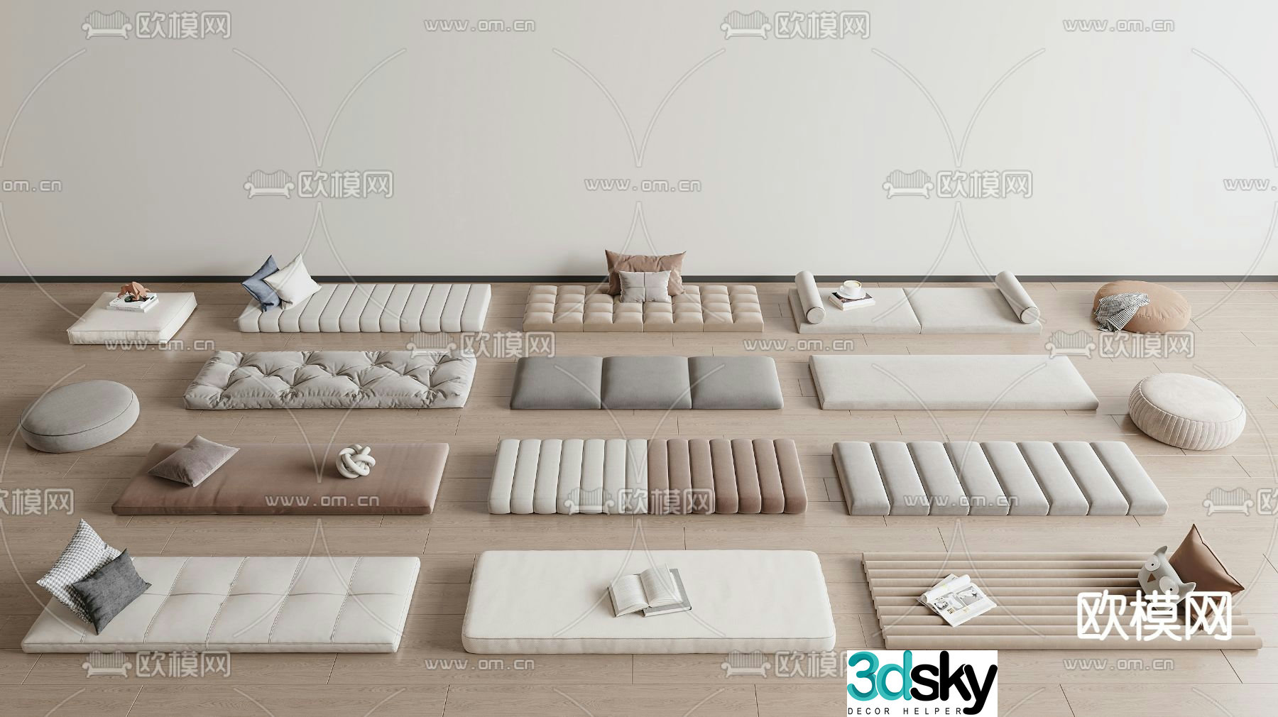 Cushion seat cushion bay window cushion sofa cushion 3d model