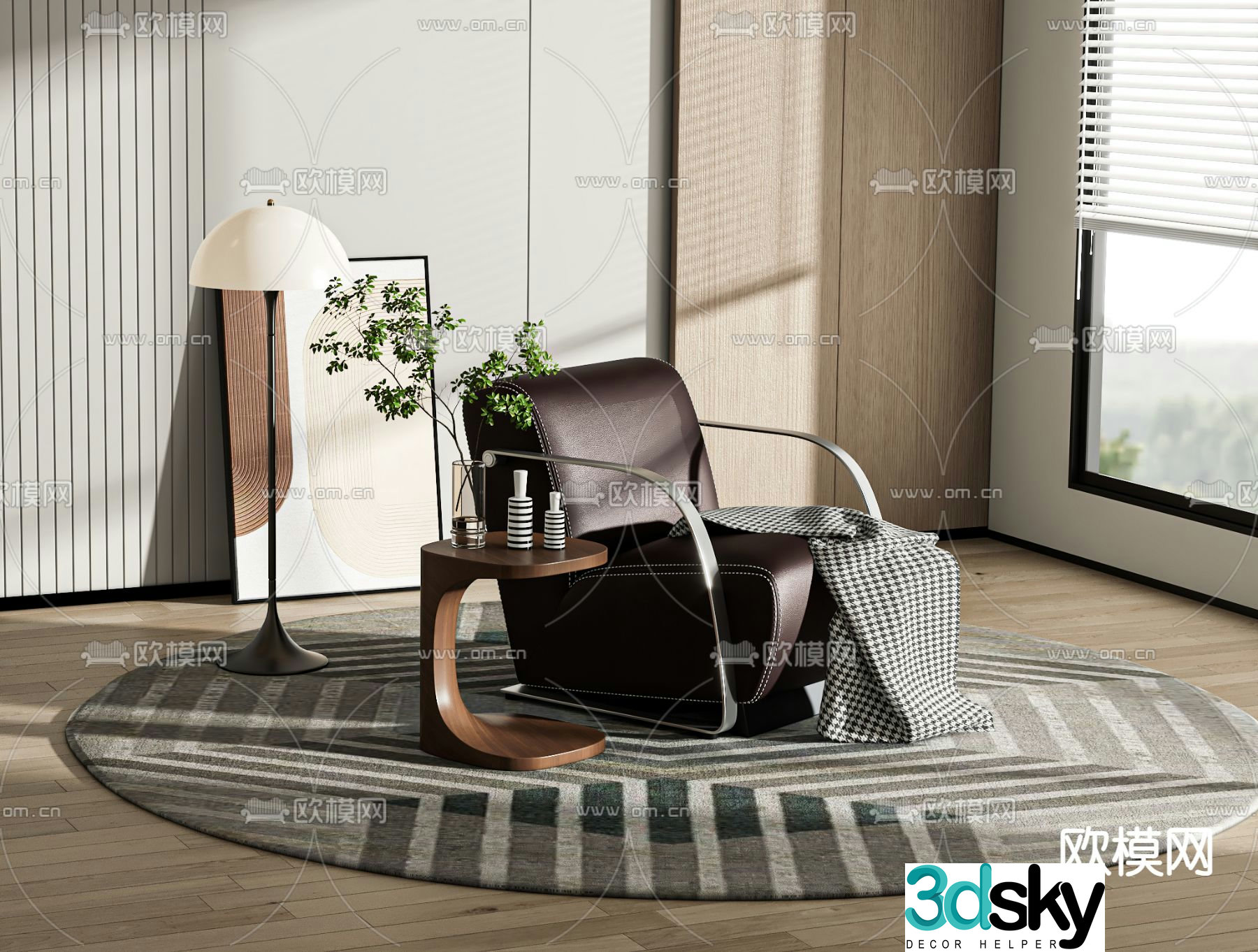 Single sofa leisure sofa 3d model