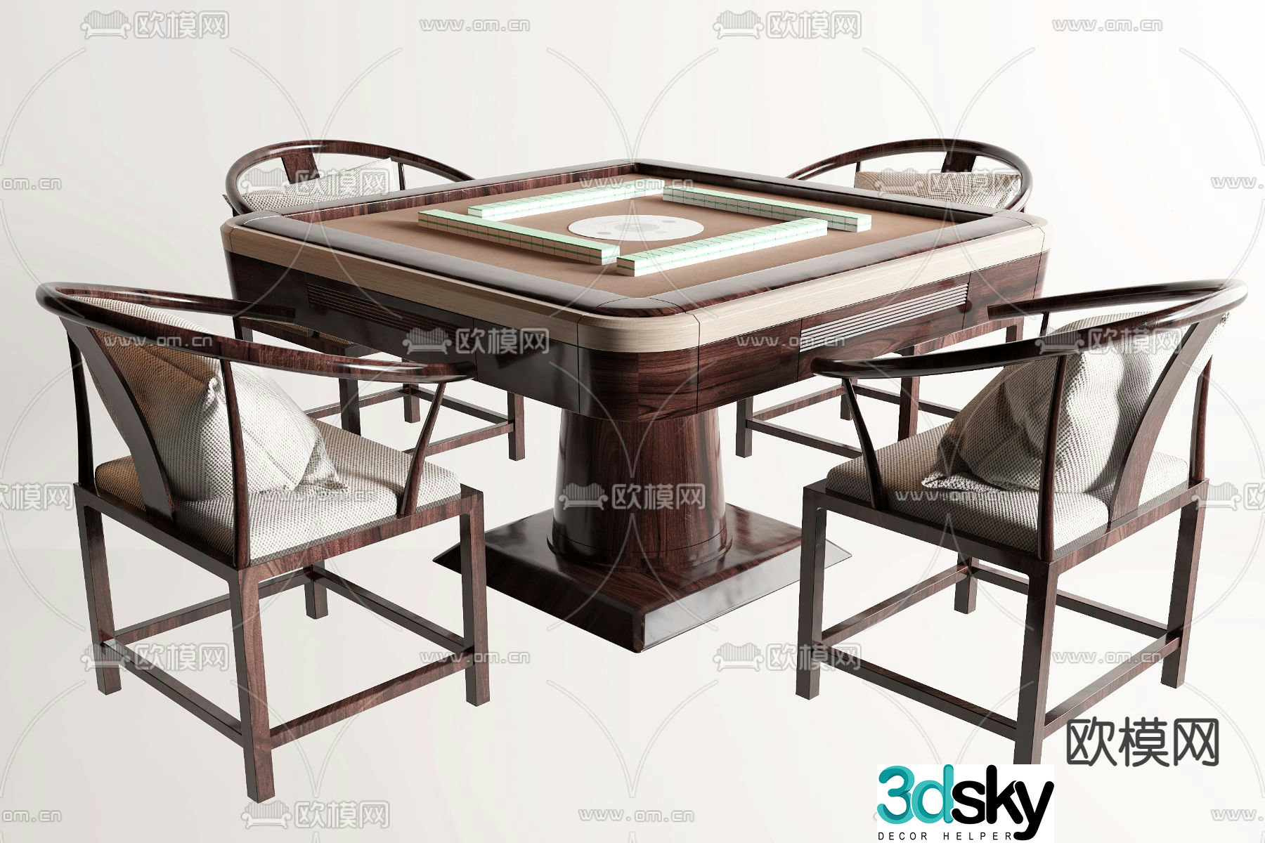 New Chinese style mahjong table automatic mahjong table 3d model