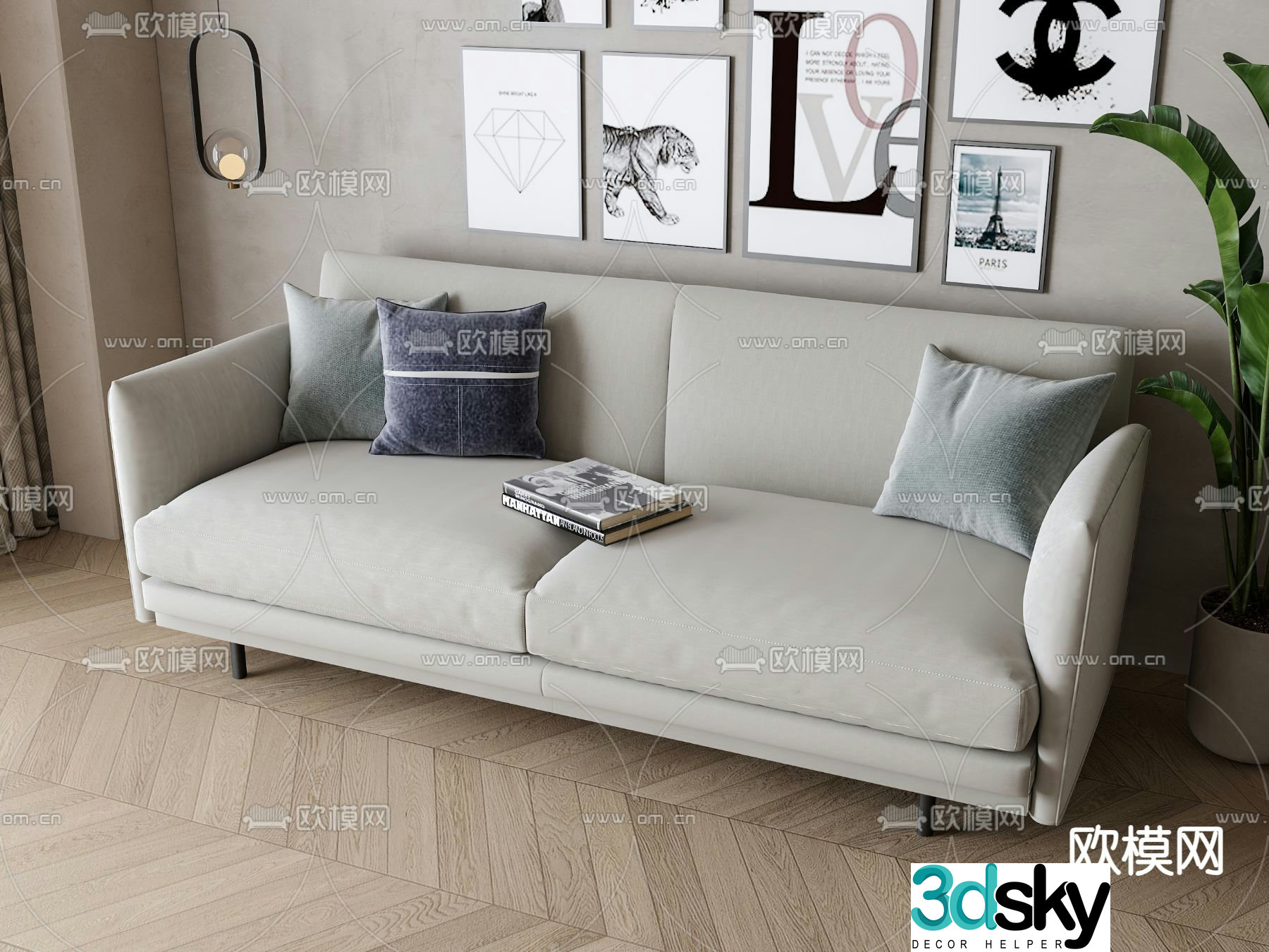 Modern love sofa 3d model