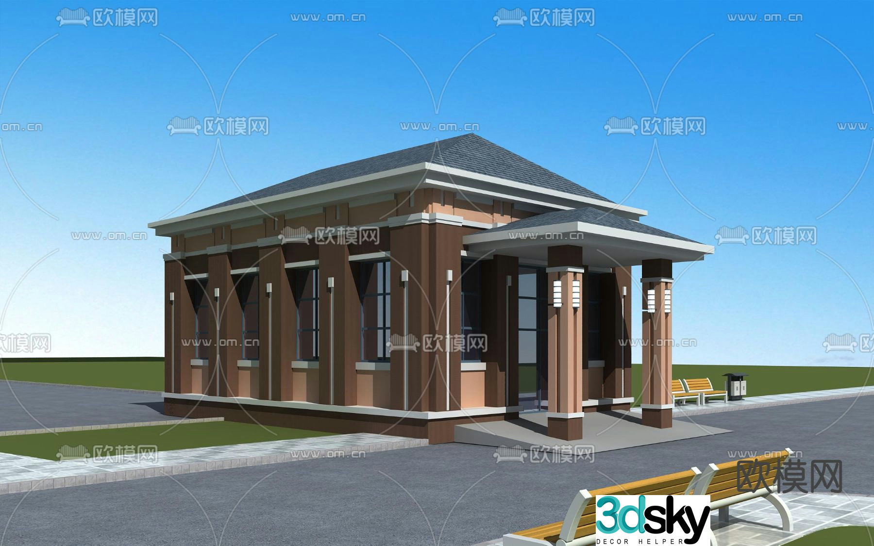Postmodern property house exterior 3D model