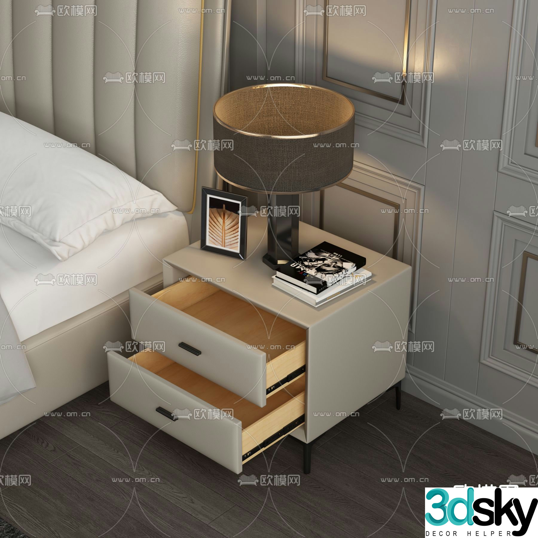 Modern bedside table 3d model