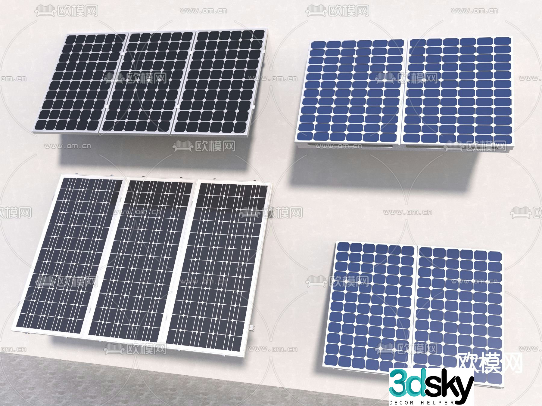 solar panel photovoltaic panel 3d model
