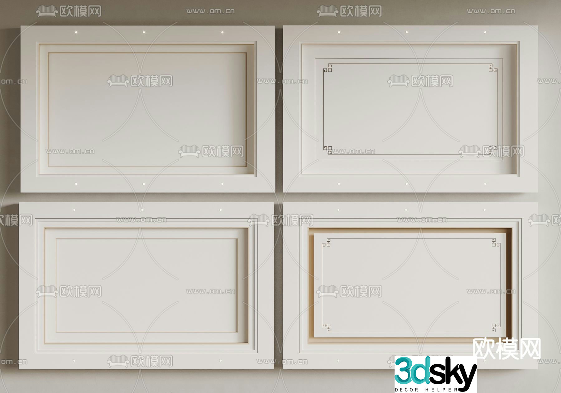 New Chinese style ceiling 3D model