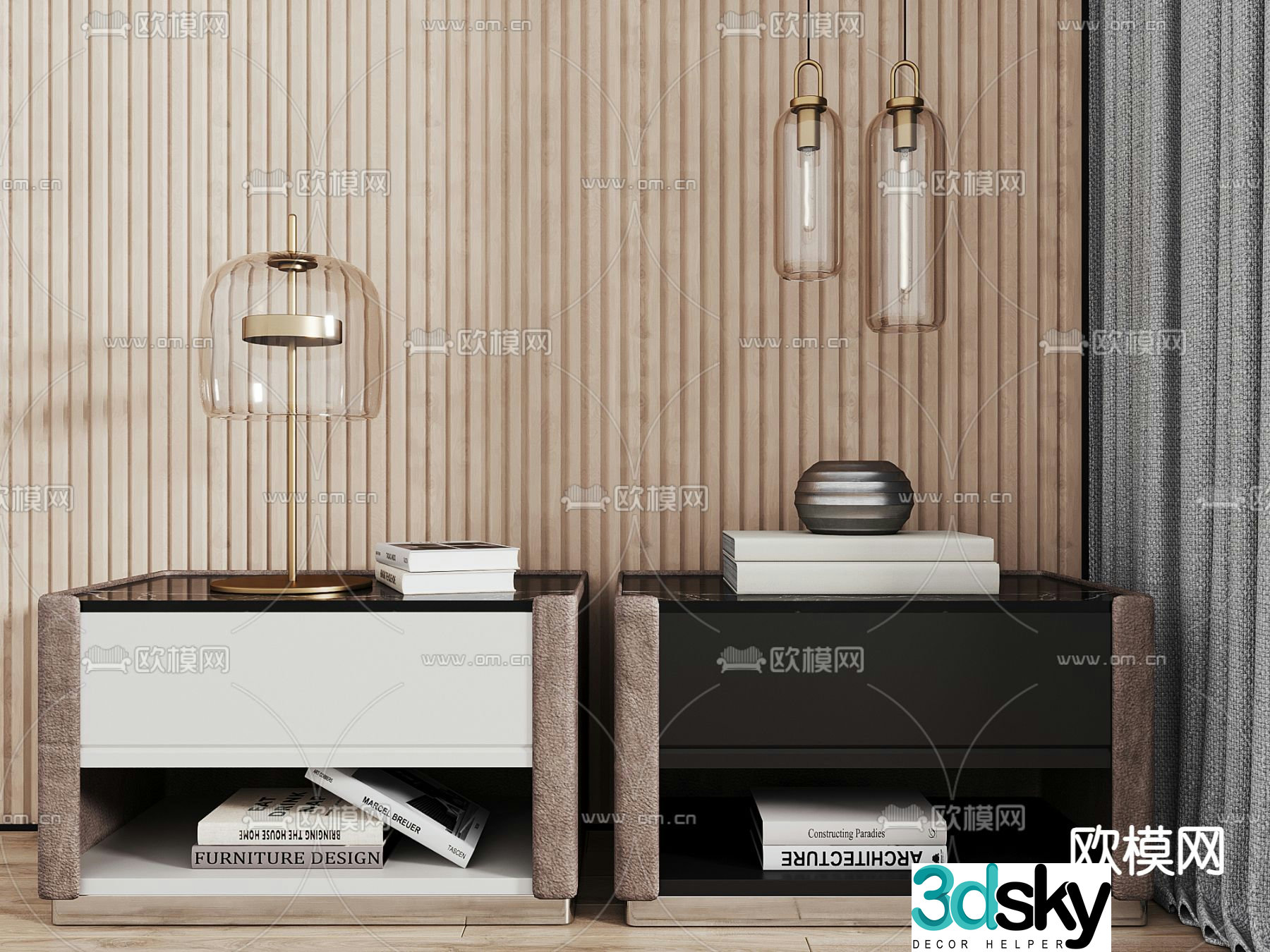 Modern bedside table 3d model