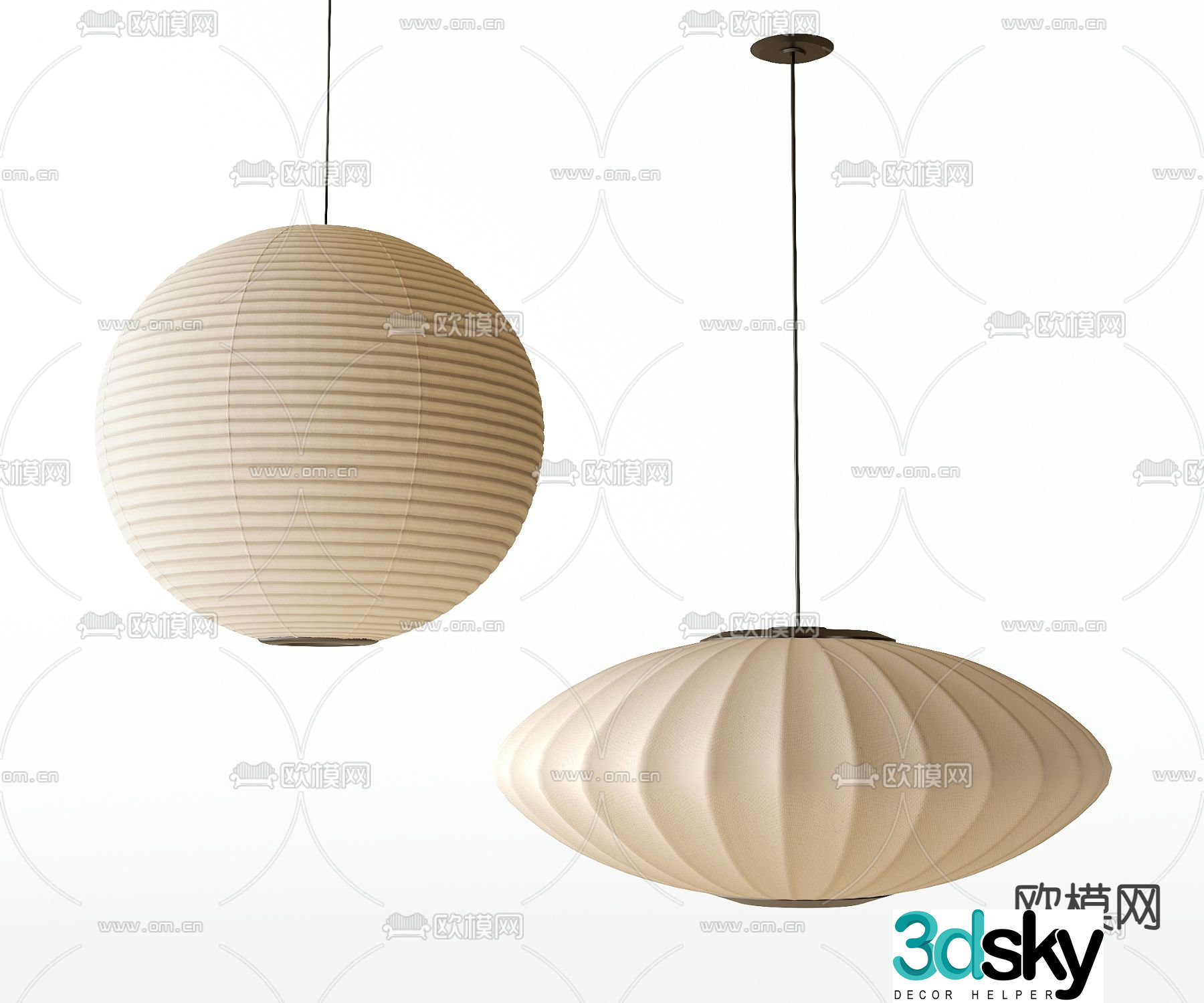 wabi-sabi chandelier lantern chandelier 3d model