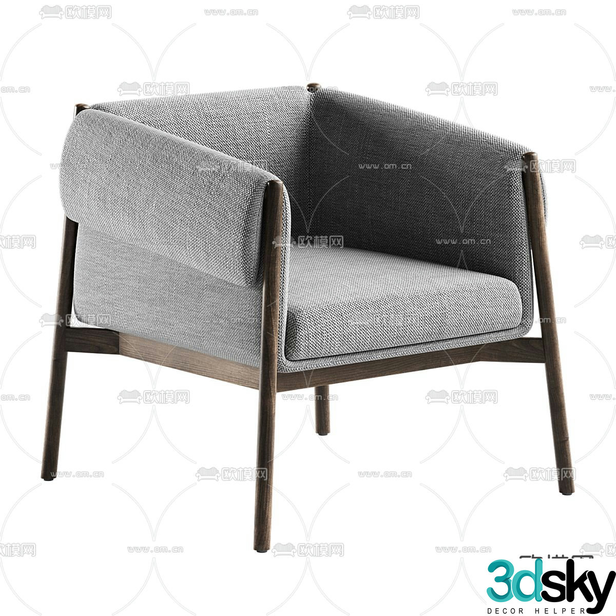 Wabi-sabi chair leisure chair 3d model