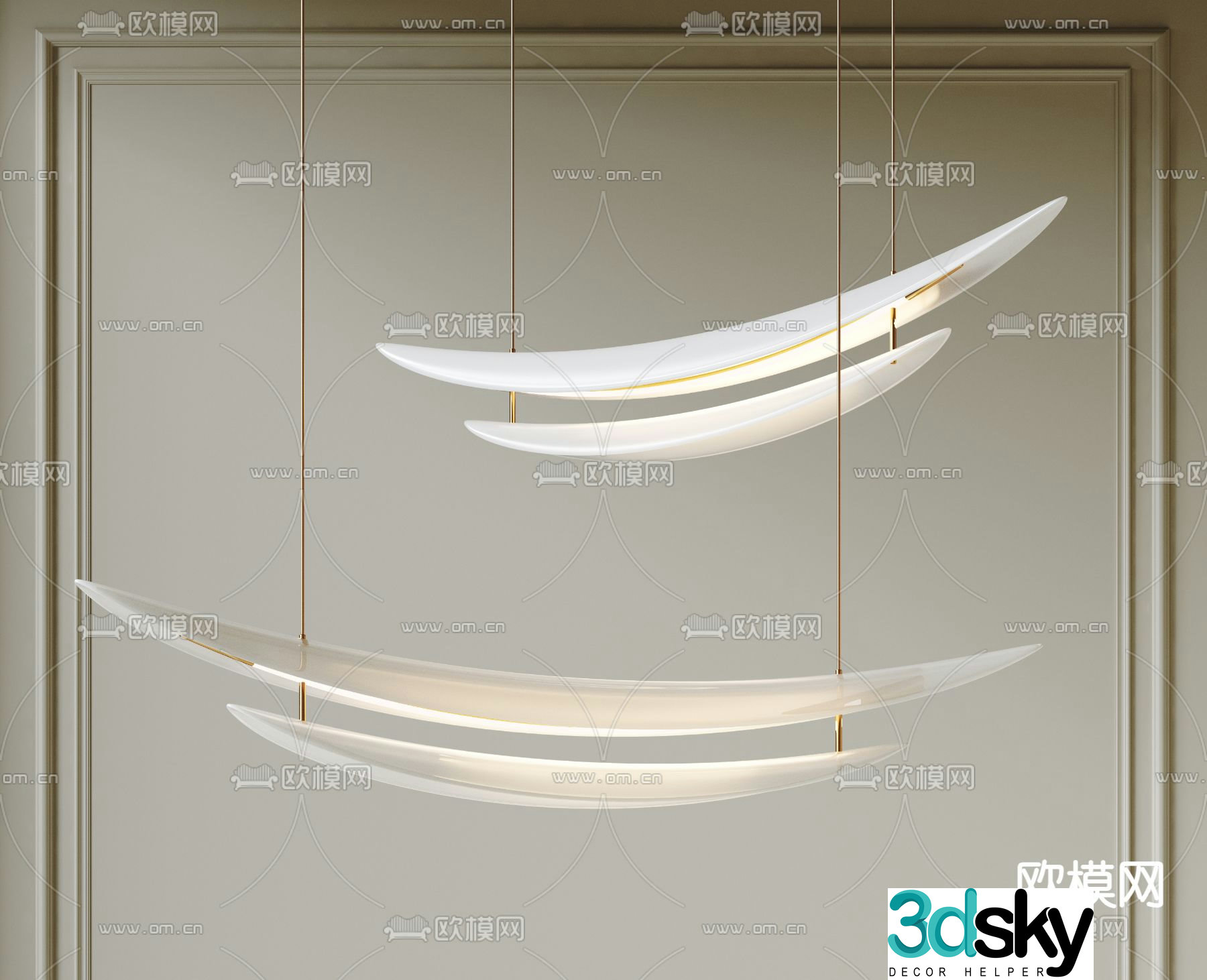 Sailing chandelier restaurant chandelier 3d model