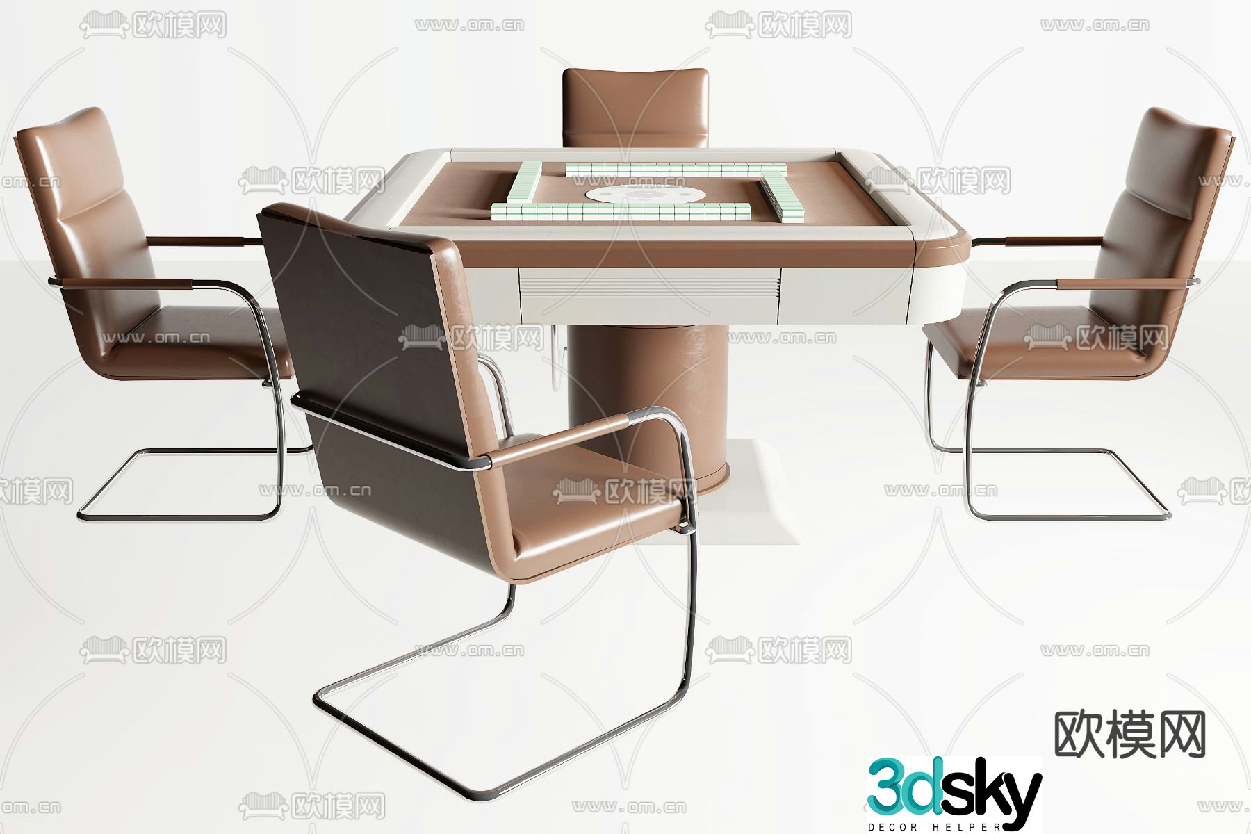 Modern mahjong table automatic mahjong table 3d model